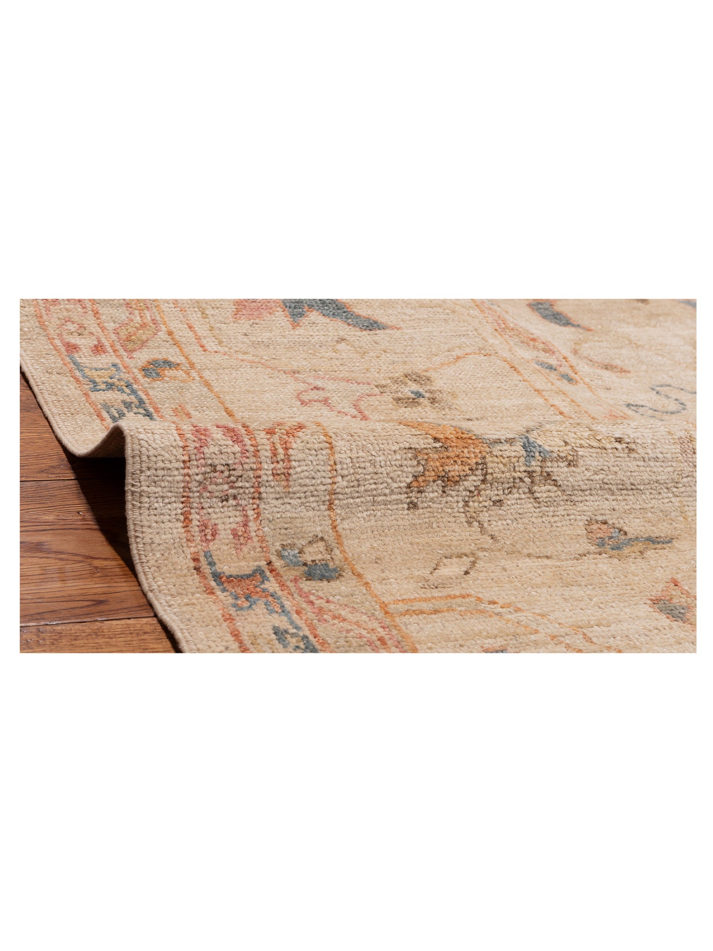 Angora Oushak 134556 Ivory Ivory 12.1x16.5 Hand Knotted Rug