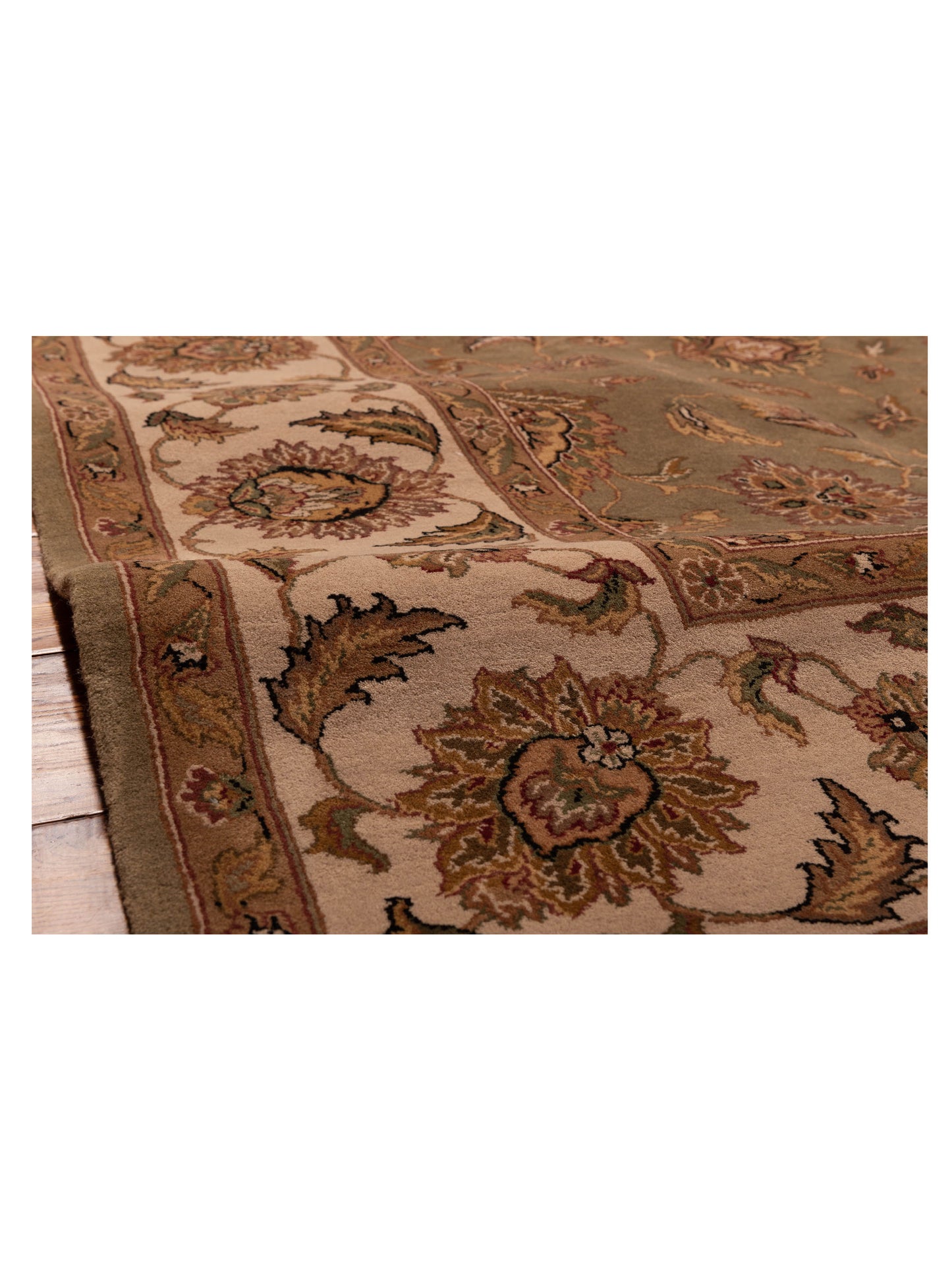 Jahan 98893 Green Ivory 9.2x12.2 Hand Knotted Rug