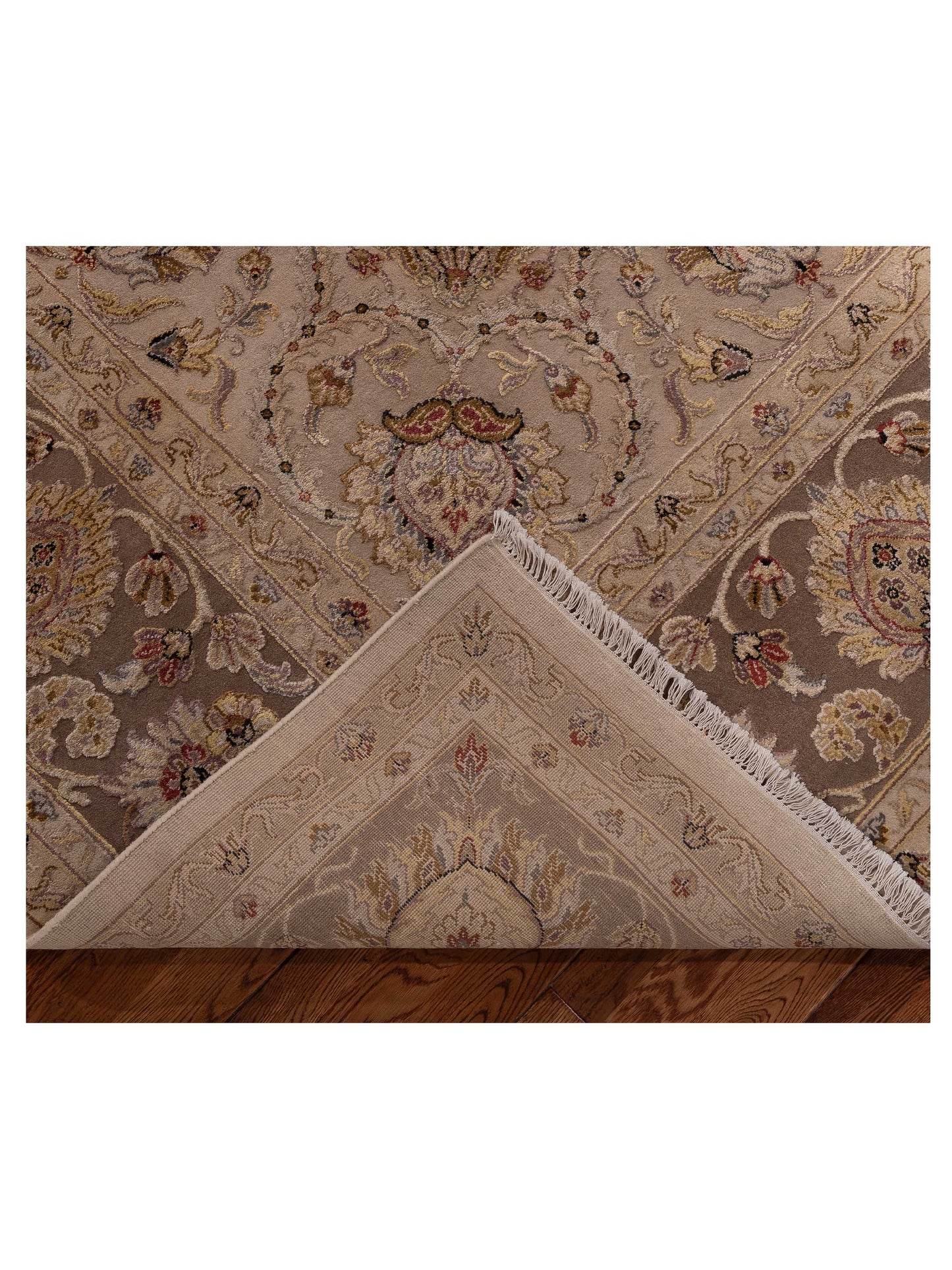Imperial Silk 153359 Ivory Brown 10.1x14.1 Hand Knotted Rug