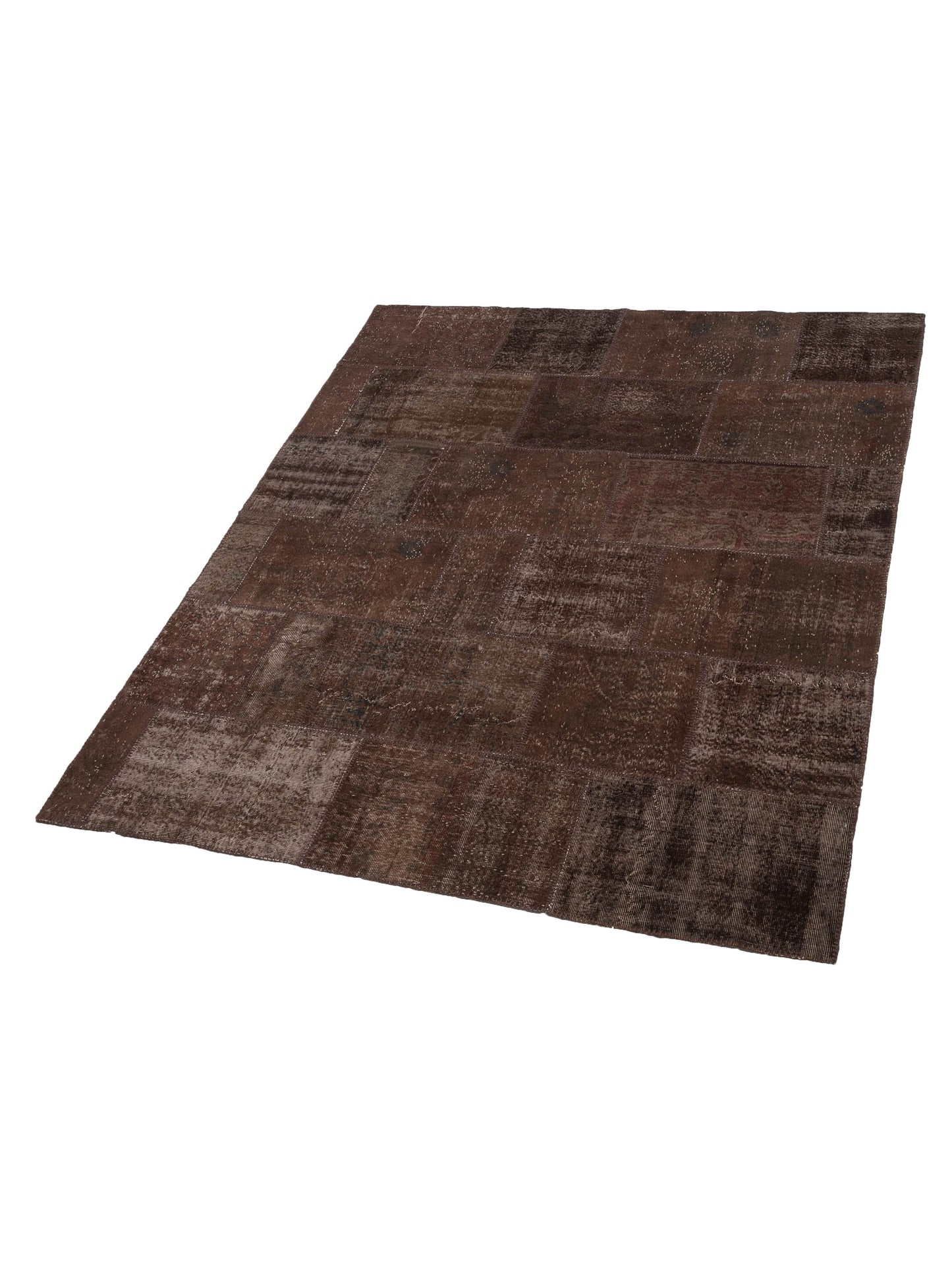 Turkish Vestige Patchwork 109503 Dark Brown 8x9.10 Hand Knotted Rug