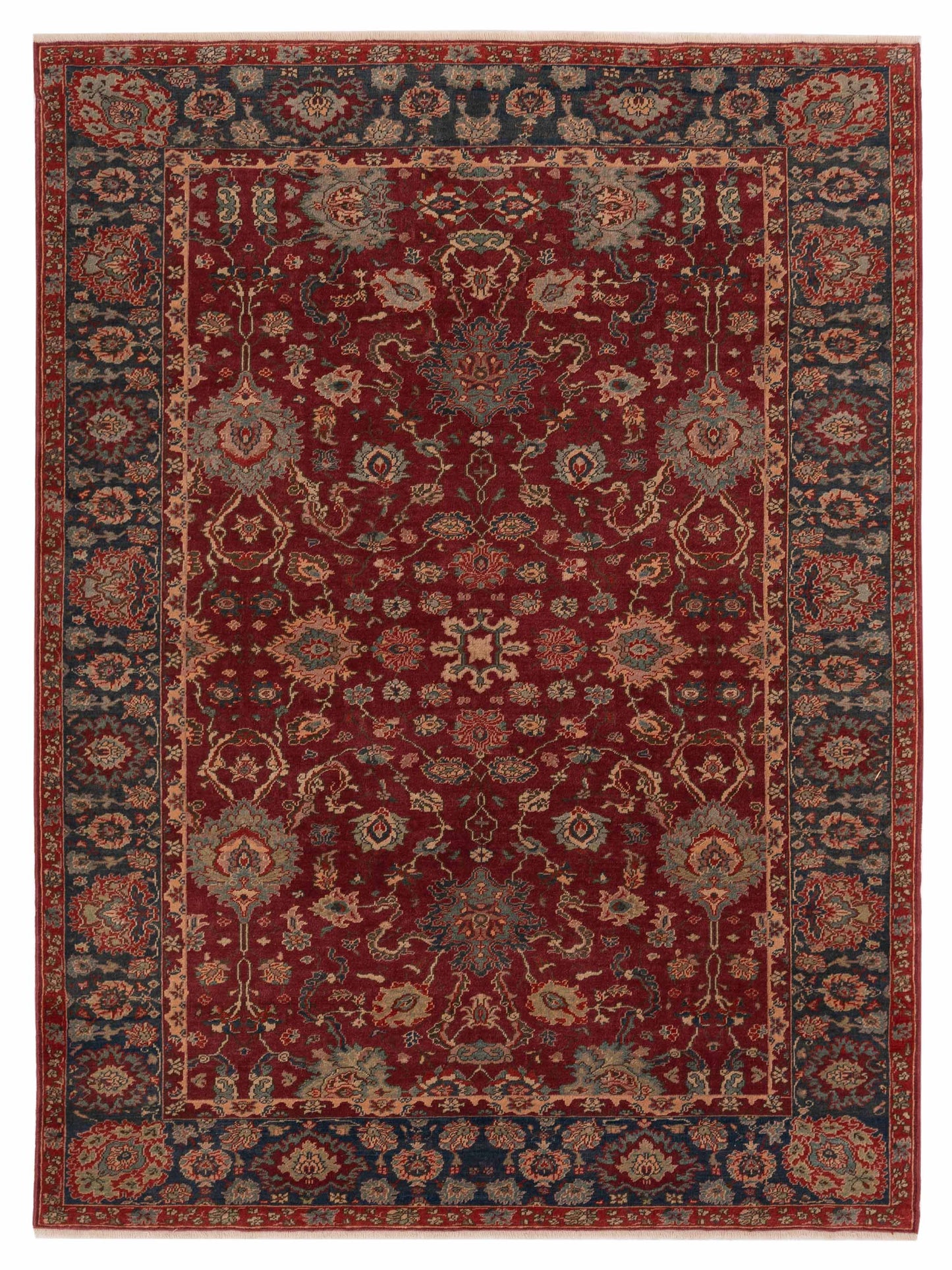 Pasha Antique Loom  Red Steel Blue Traditional