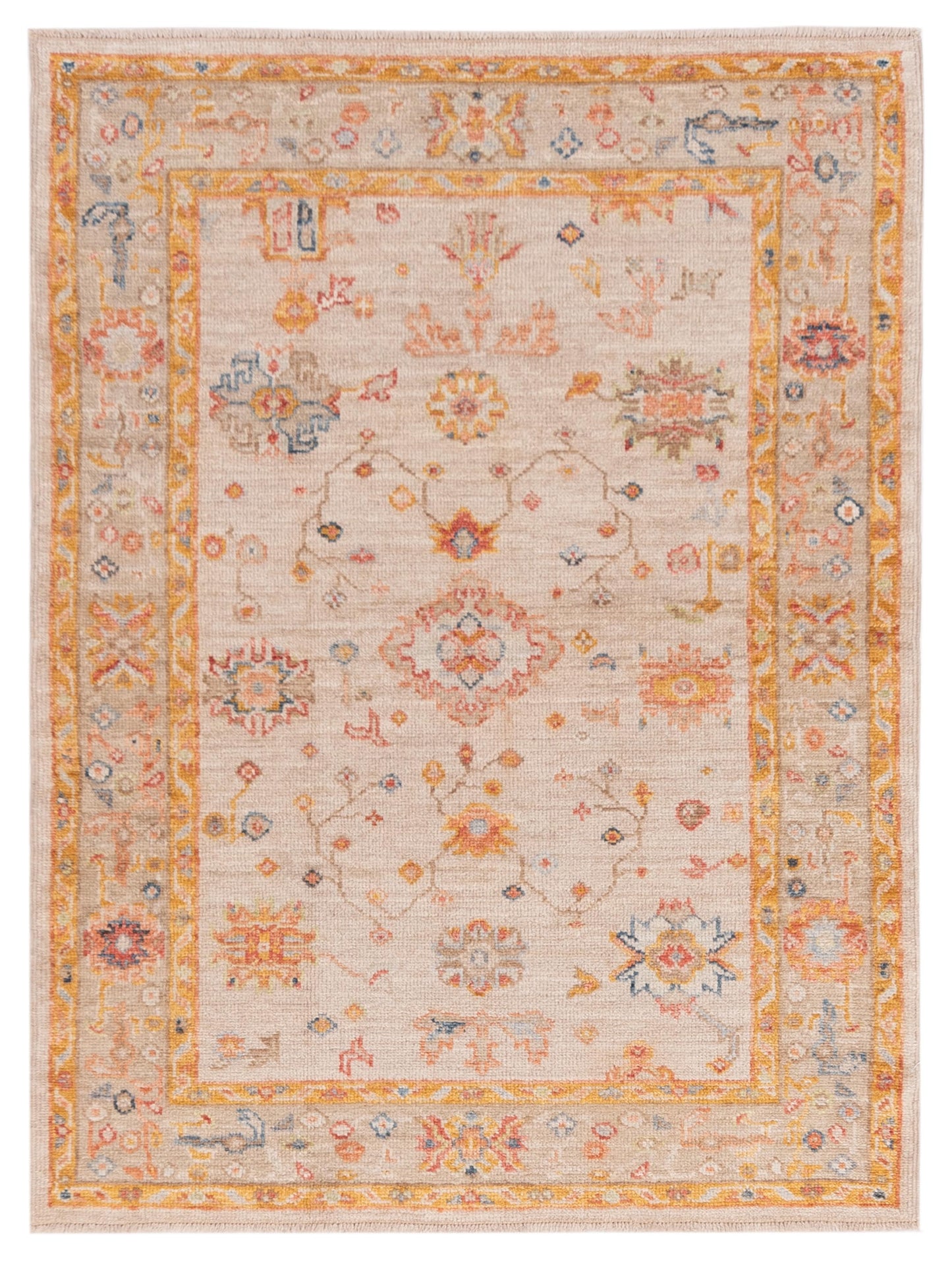 Anadol Angora Oushak  Beige Brown Traditional