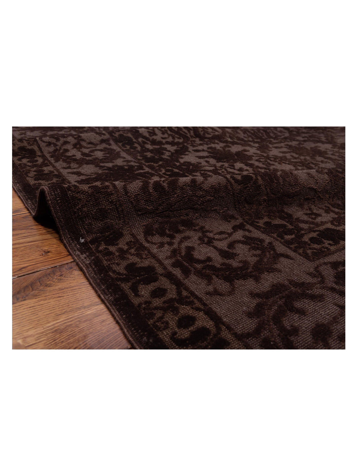 Vintage 104463 Dark Brown 8.2x10.7 Hand Knotted Rug