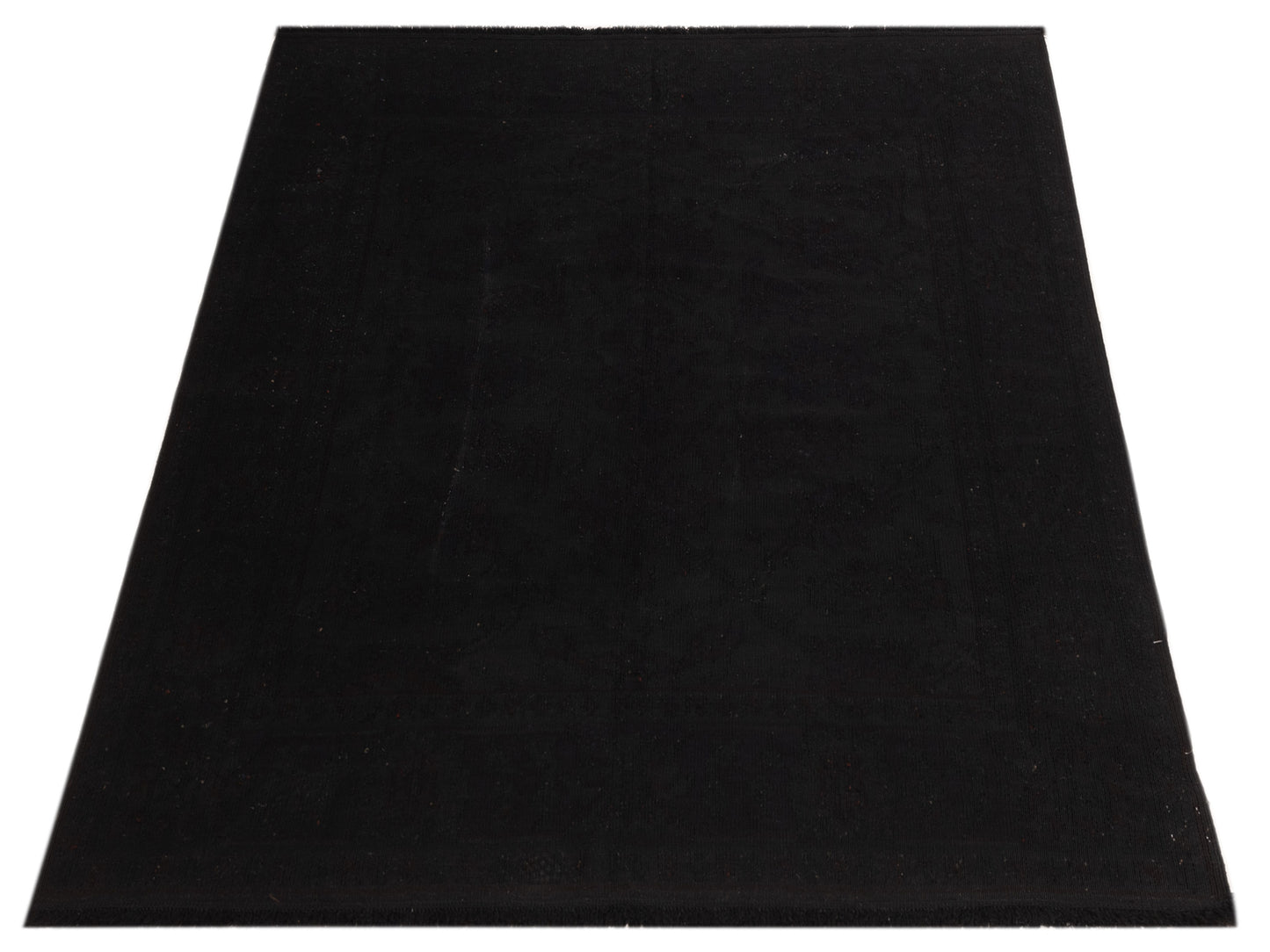 Vintage 108948 Black 6.7x6.9 Hand Knotted Rug