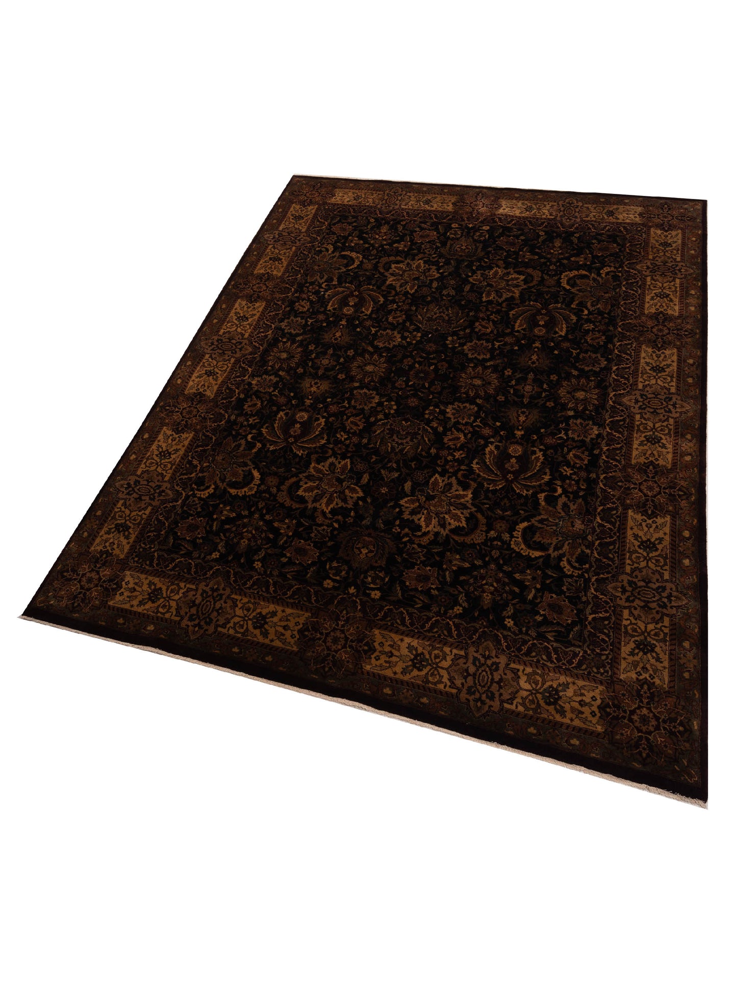 Sivas 109409 Black Beige 8.11x12.1 Hand Knotted Rug