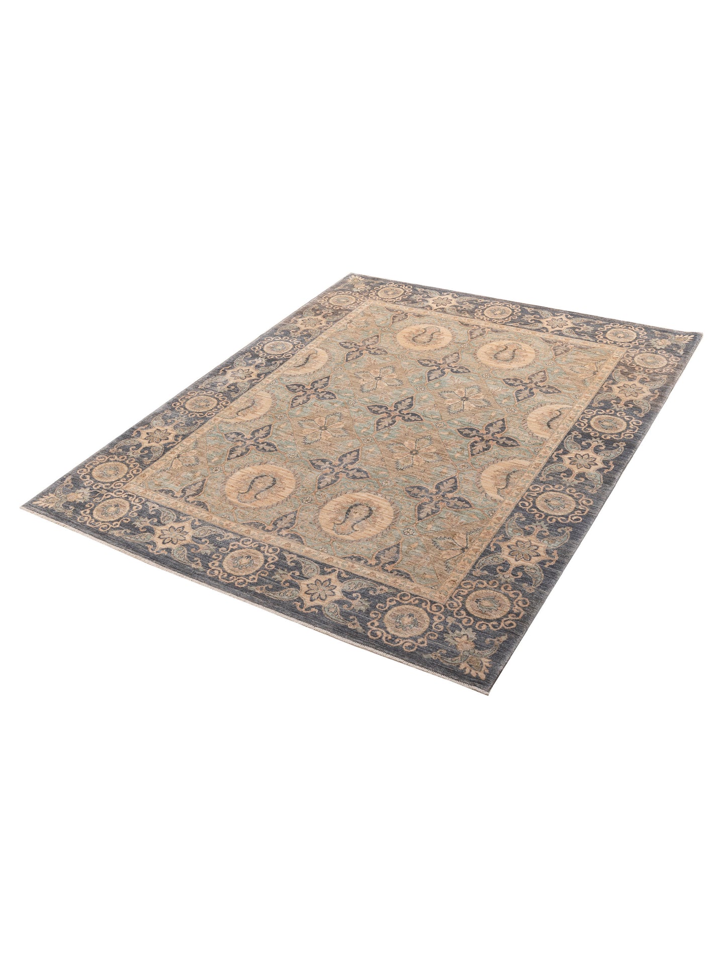 Sultan 156035 Blue Gray 8.2x10 Hand Knotted Rug