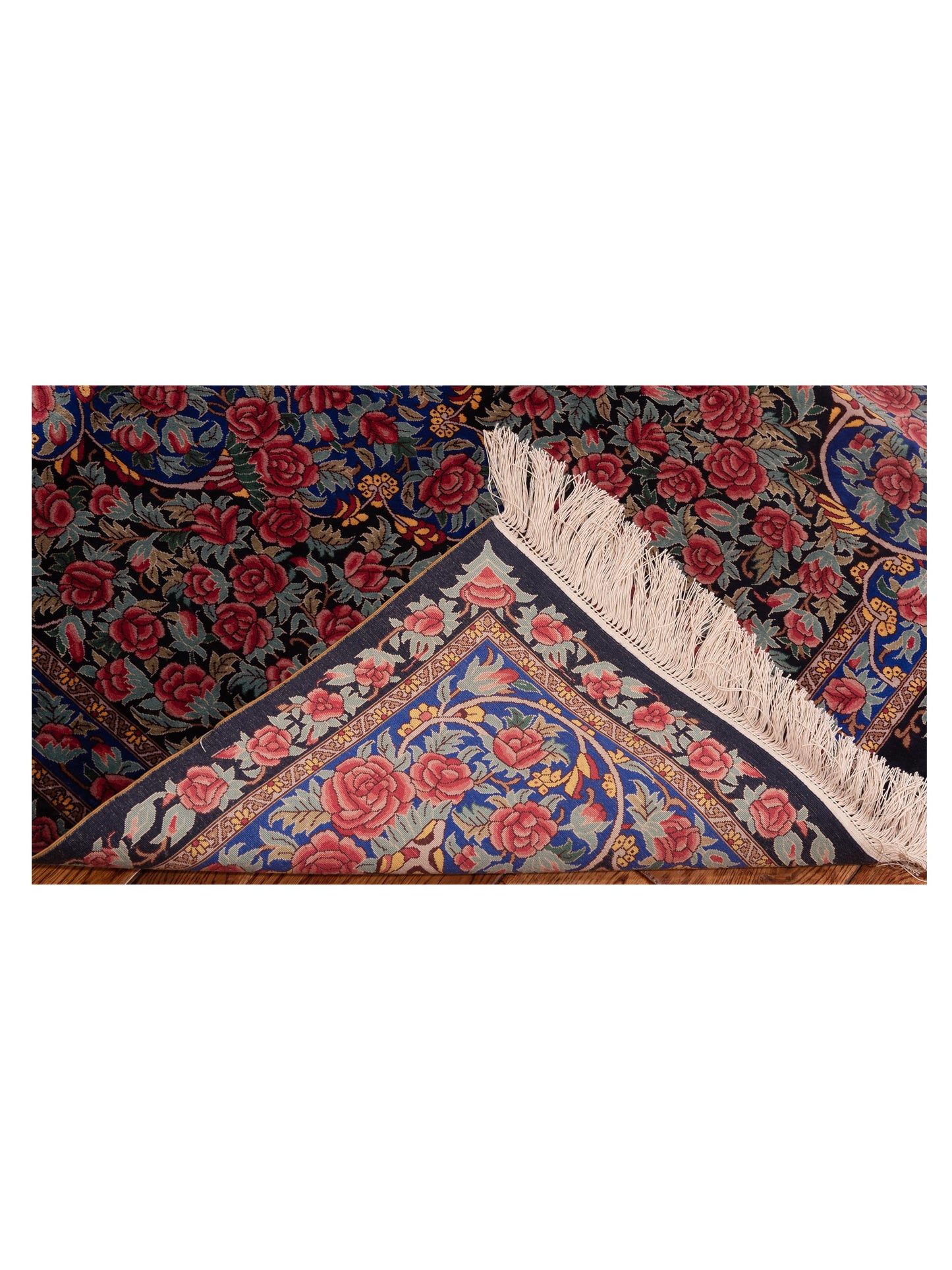 Pure Silk 122088 Black Blue 3.1x5 Hand Knotted Rug