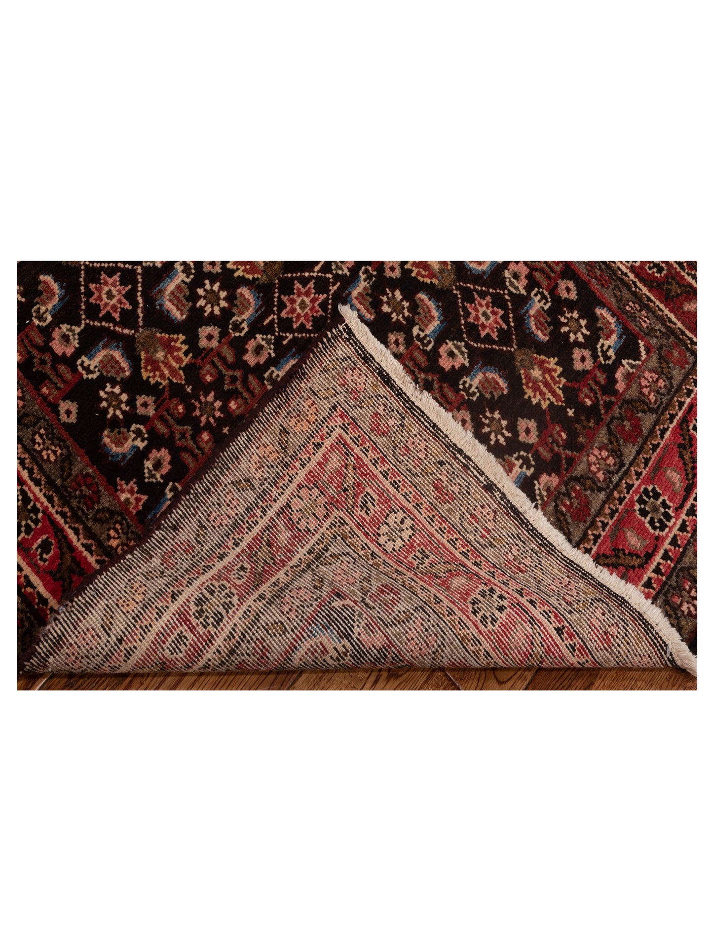 Persian 80472 Brown Red 3.5x13.9 Hand Knotted Rug