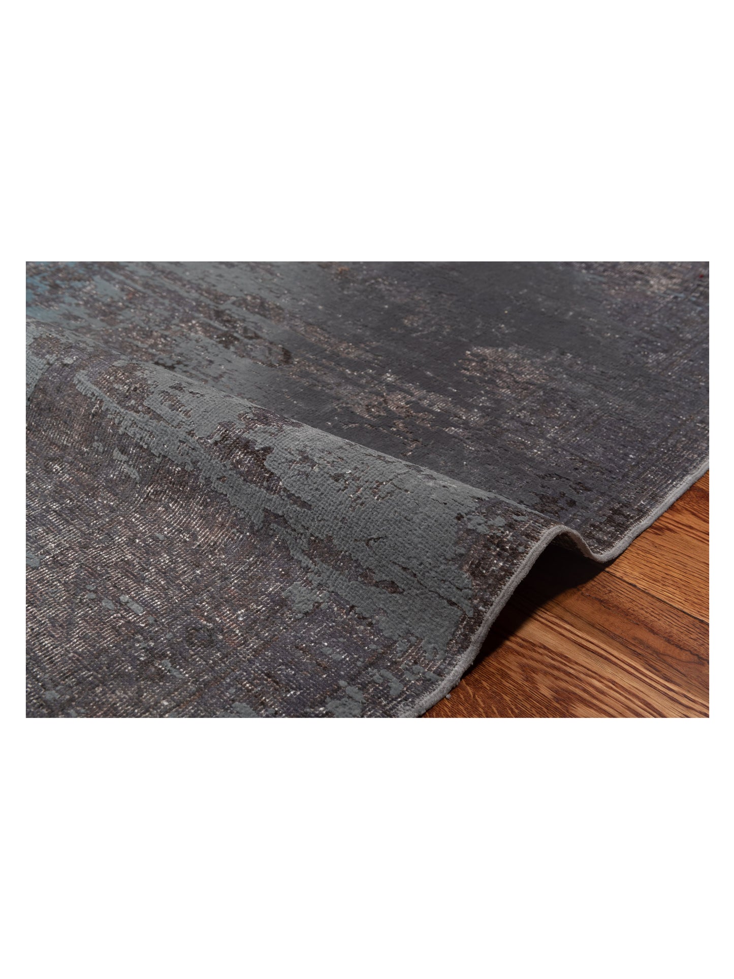 Vintage 109096 Gray 6.7x9.6 Hand Knotted Rug