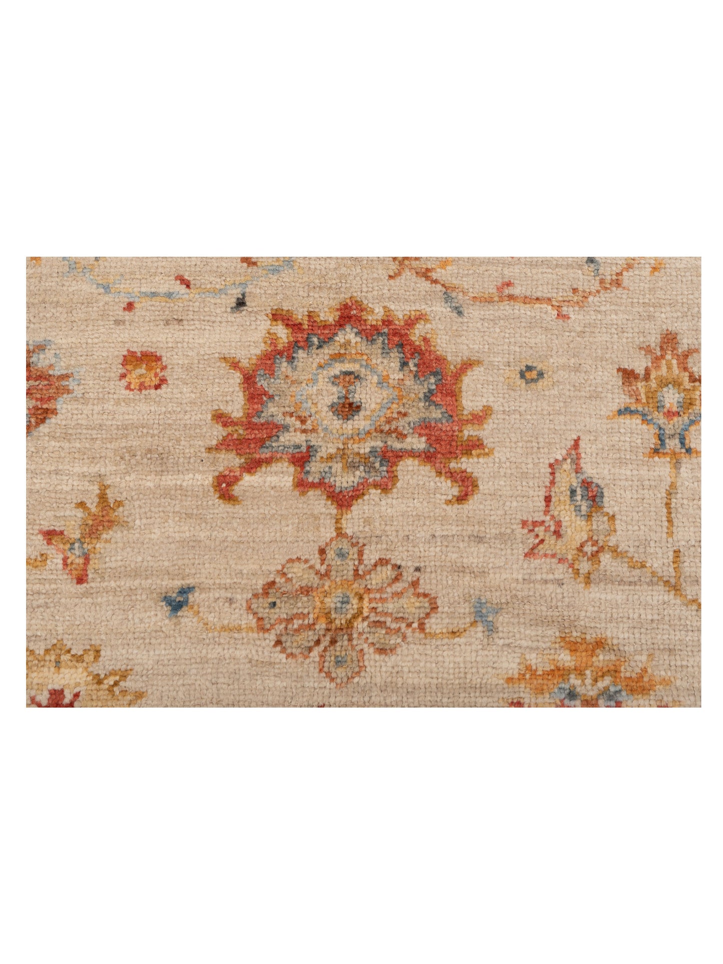 Angora Oushak 128442 Ivory Red 6.2x11.9 Hand Knotted Rug
