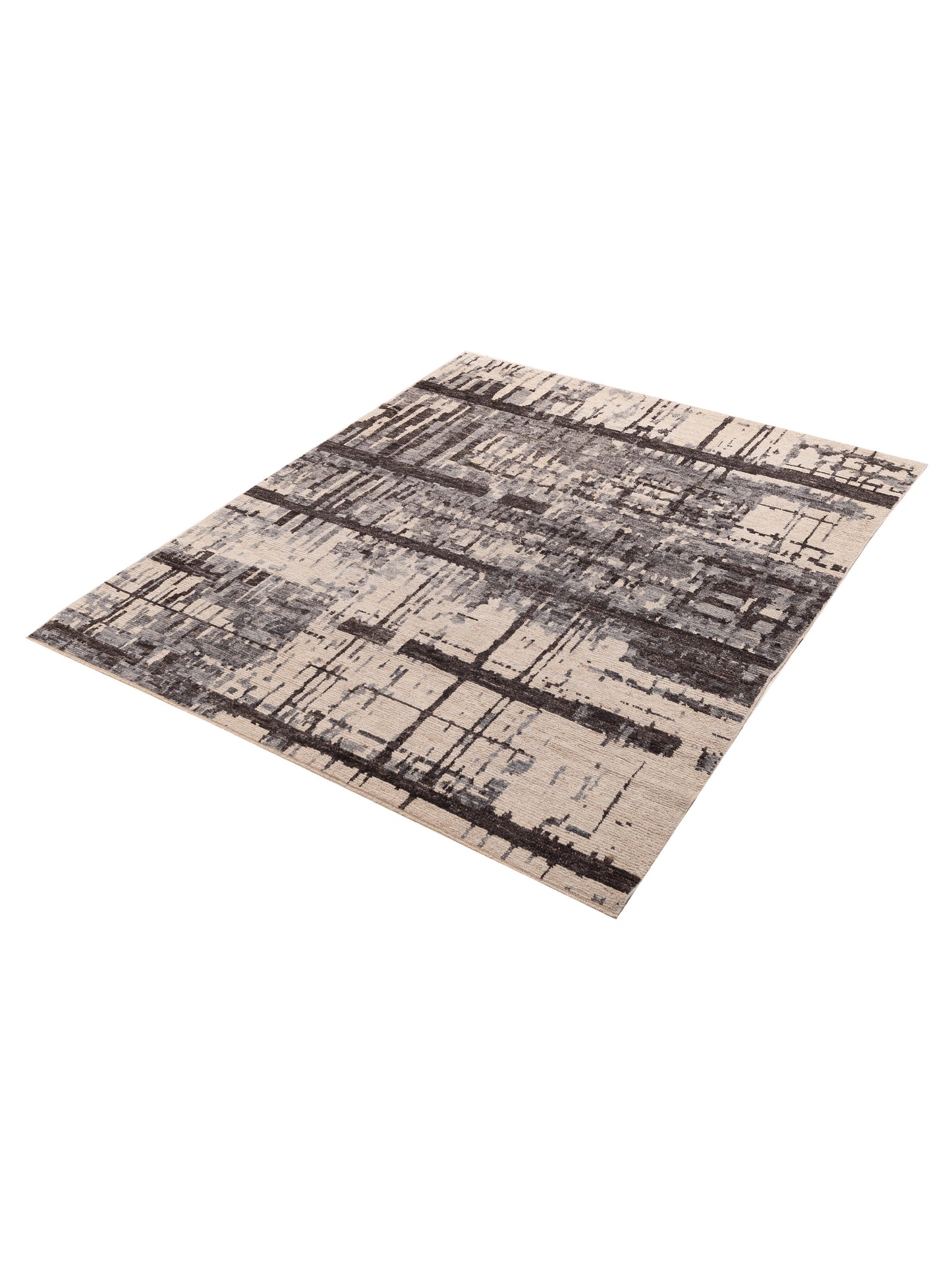 Atlas 156037 Gray Ivory 8x9.4 Hand Knotted Rug