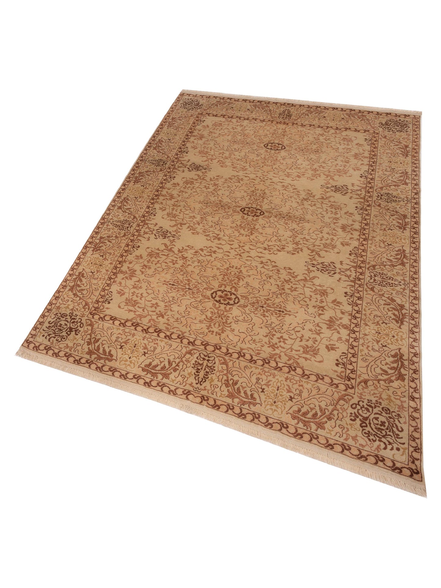Antique Loom 117197 Cream Cream 6.9x9.7 Hand Knotted Rug