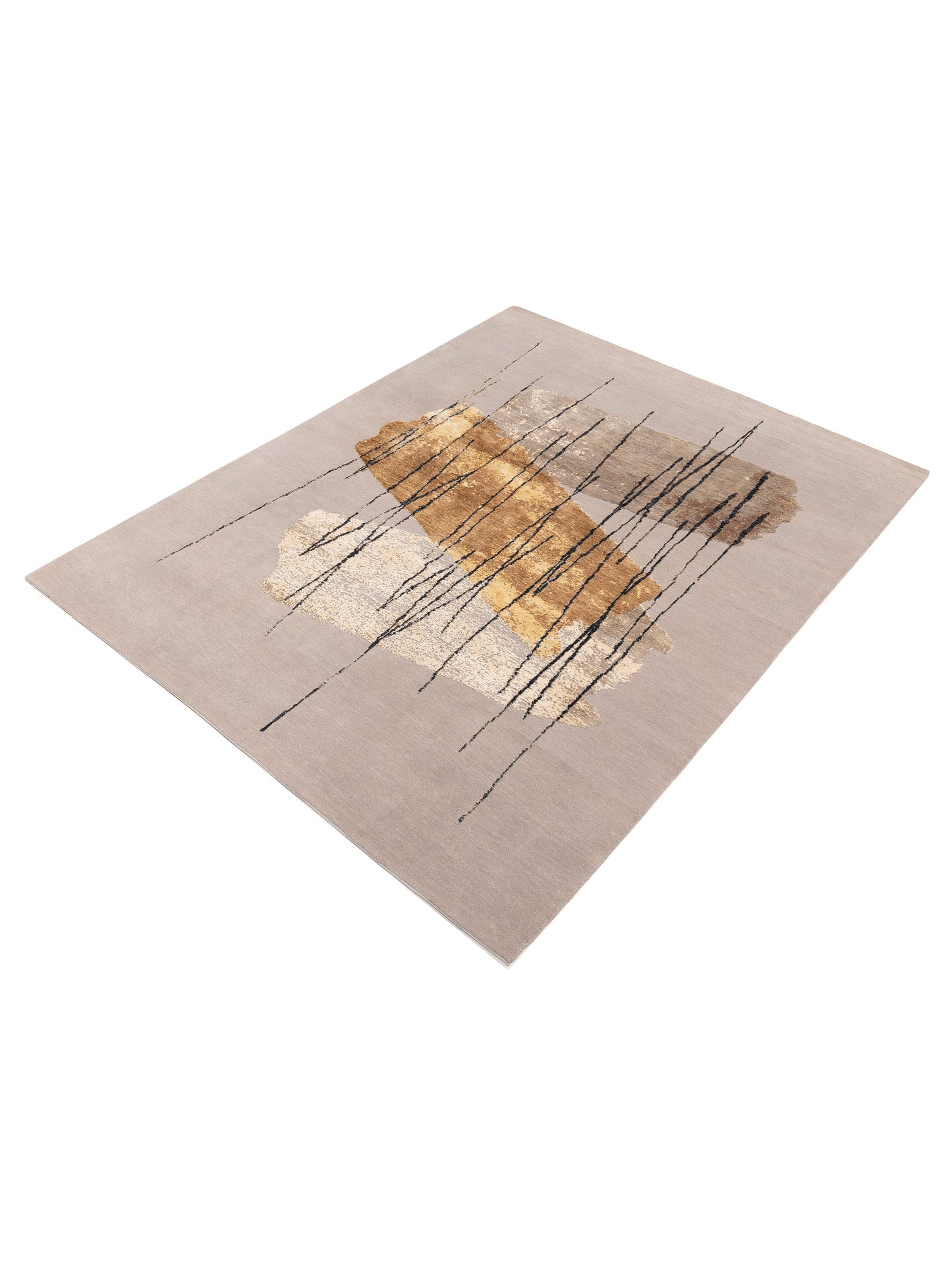 Dazzling 151877 Beige Gold 7.10x10 Hand Knotted Rug
