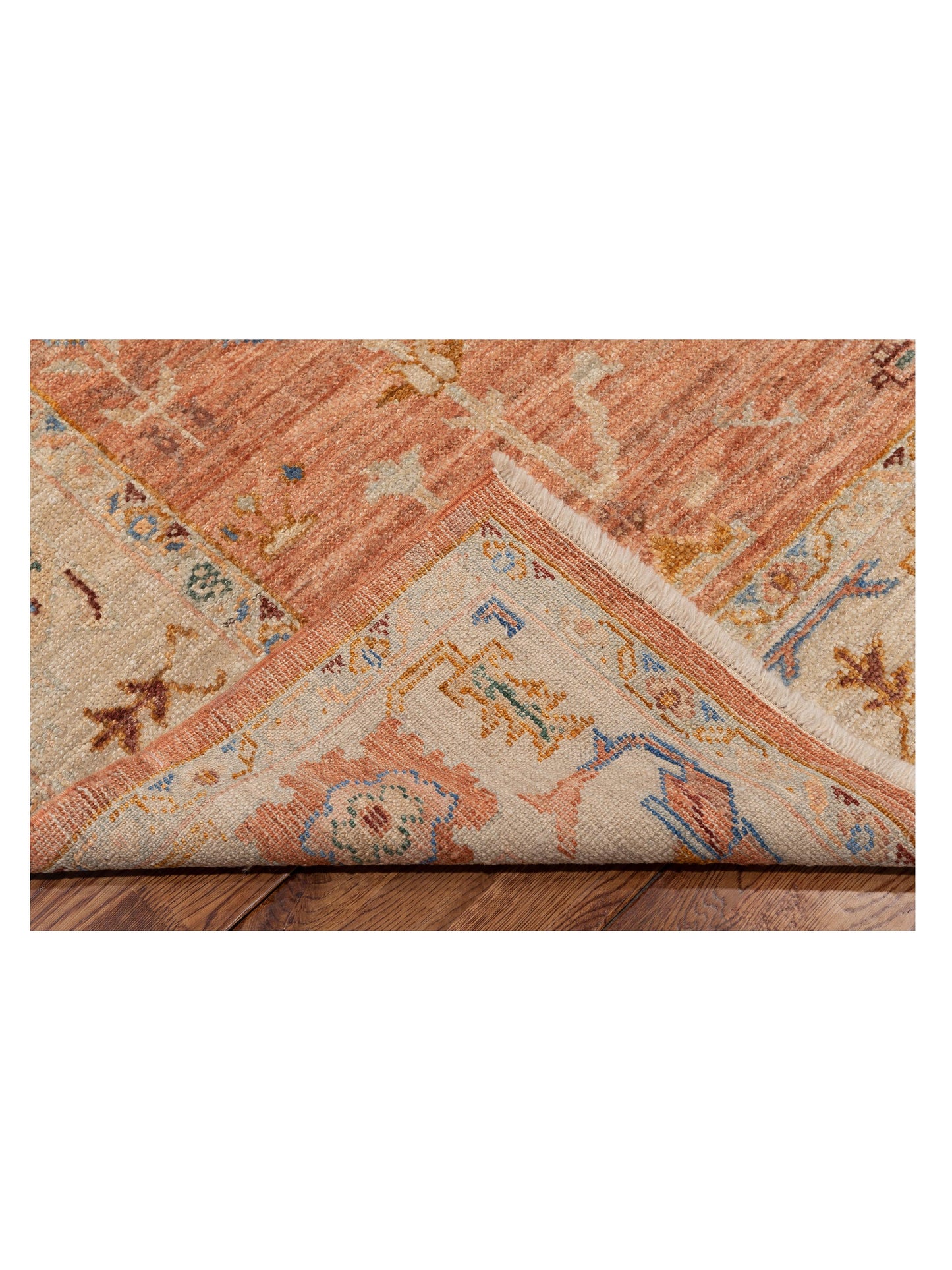 Angora Oushak 144586 Pink Ivory 6.4x12.3 Hand Knotted Rug