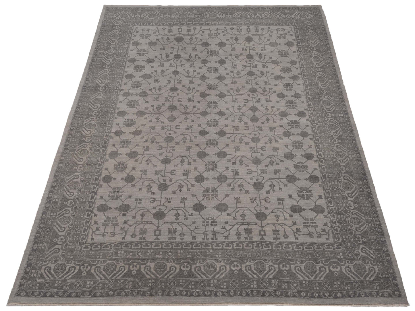 Platinum 127385 Ivory Gray 9.9x14.3 Hand Knotted Rug