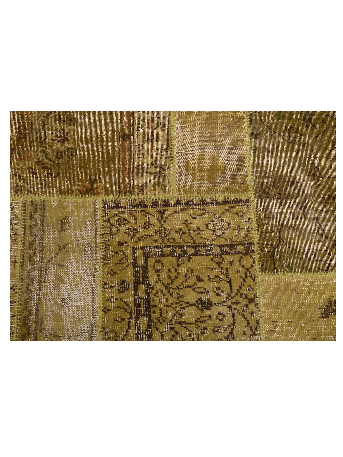 Turkish Vestige Patchwork 114108 Green 8x10 Hand Knotted Rug