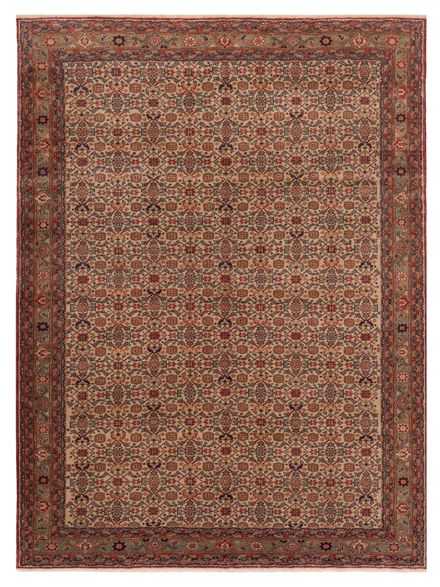 Pasha Antique Loom  Ivory Sage Green Traditional