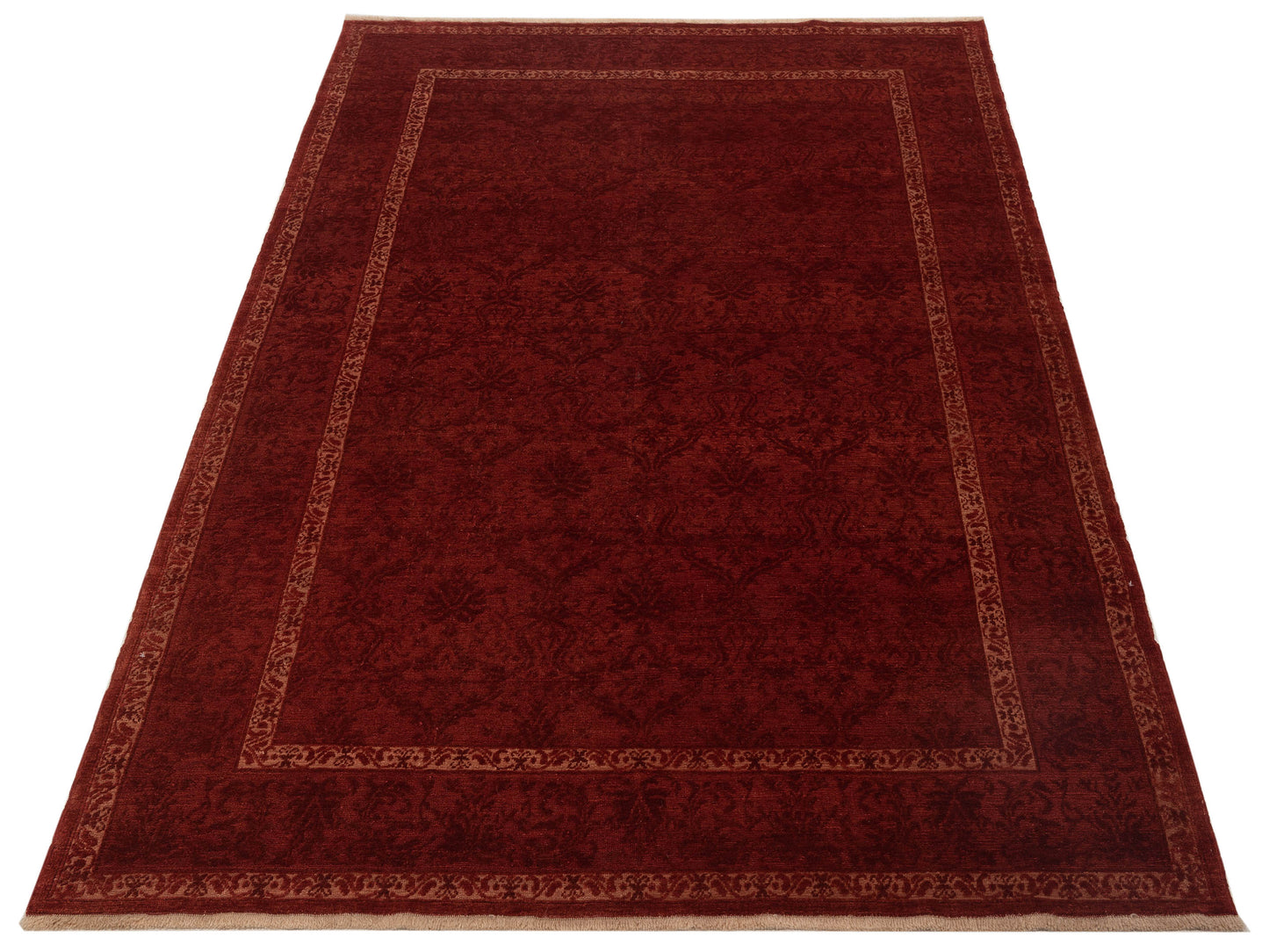 Defne Begonia Red Red 6.2x8.11 Hand Knotted Rug