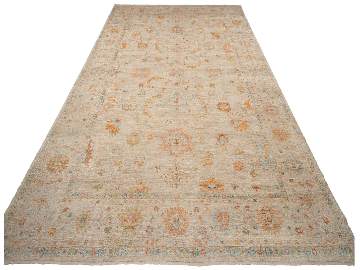 Angora Oushak 147124 Silver Silver 12.1x17.5 Hand Knotted Rug