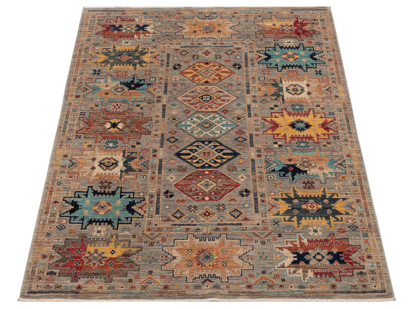 Artisan Kars 152180 Gray Gray 4.11x6.7 Hand Knotted Rug
