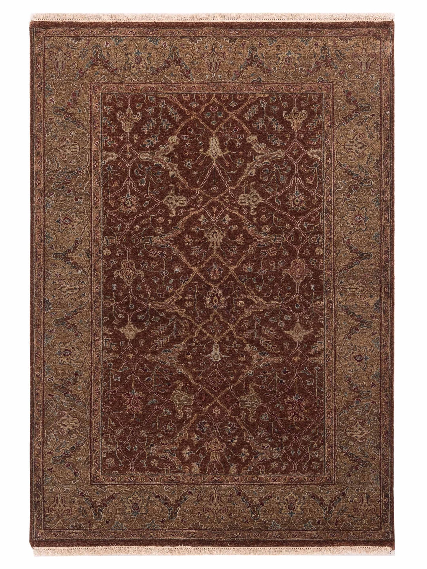Rajpur Platinum  Brown Green Traditional