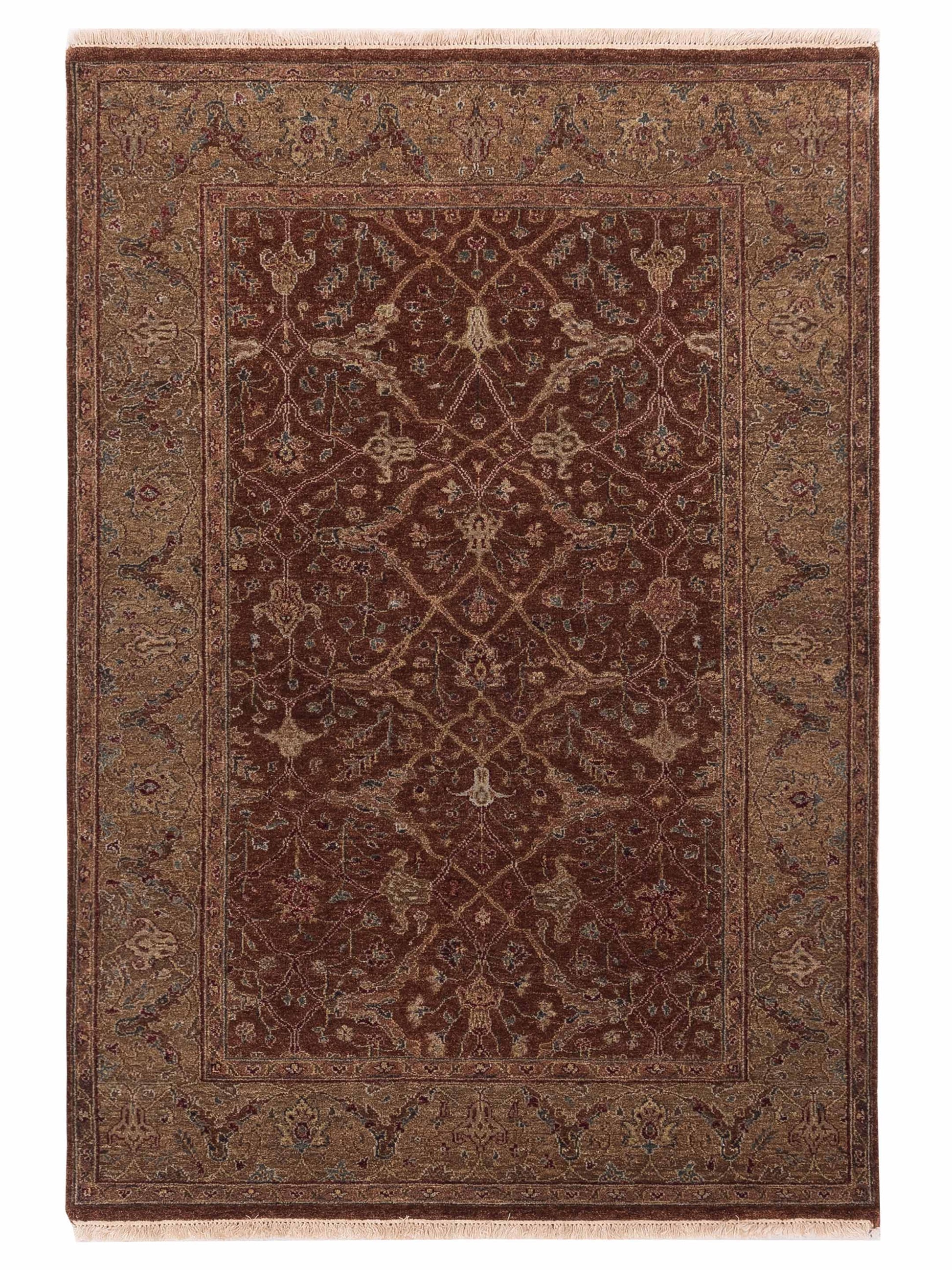 Rajpur Platinum  Brown Green Traditional