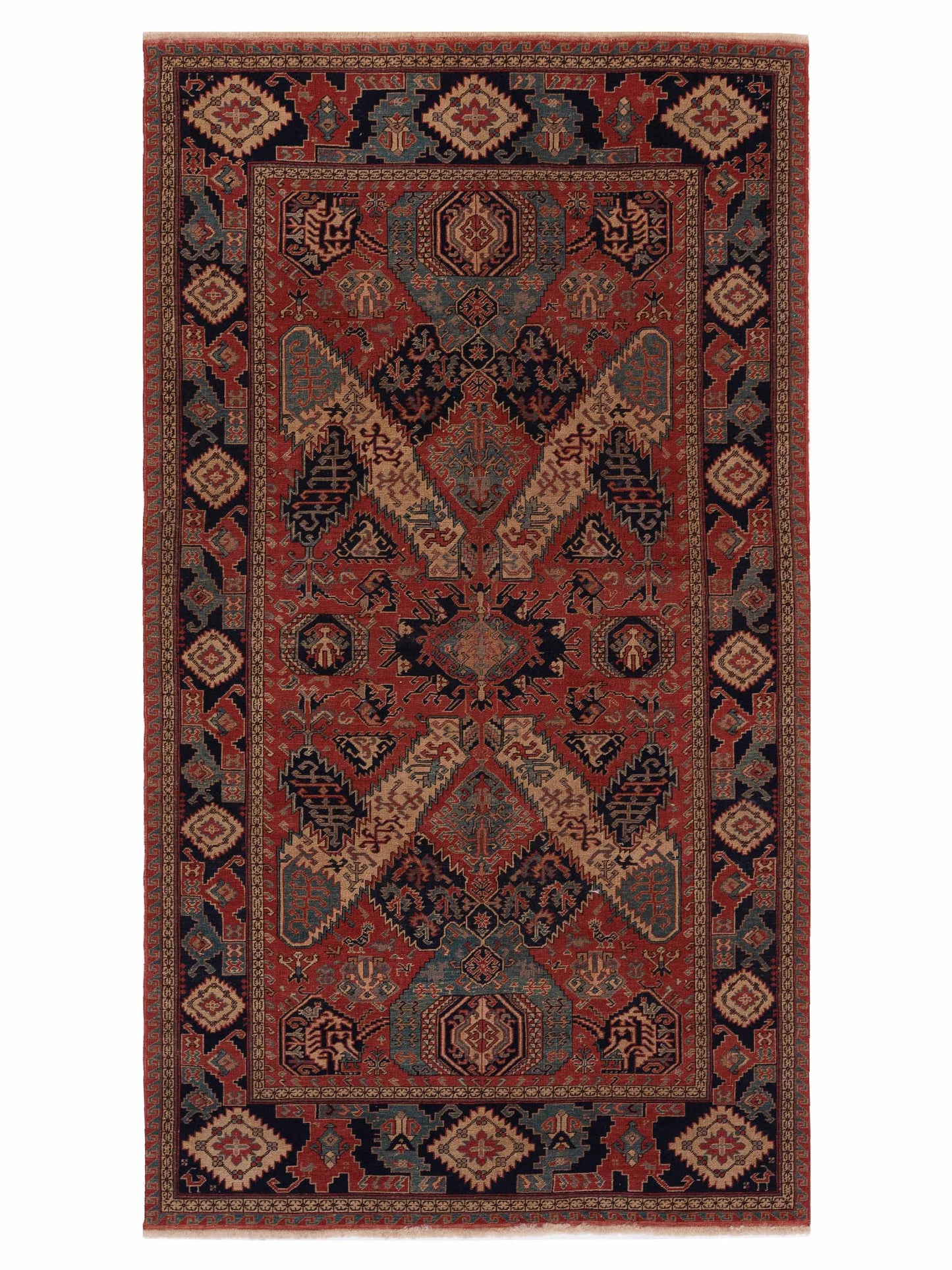 Pasha Antique Loom  Rust Navy Traditional