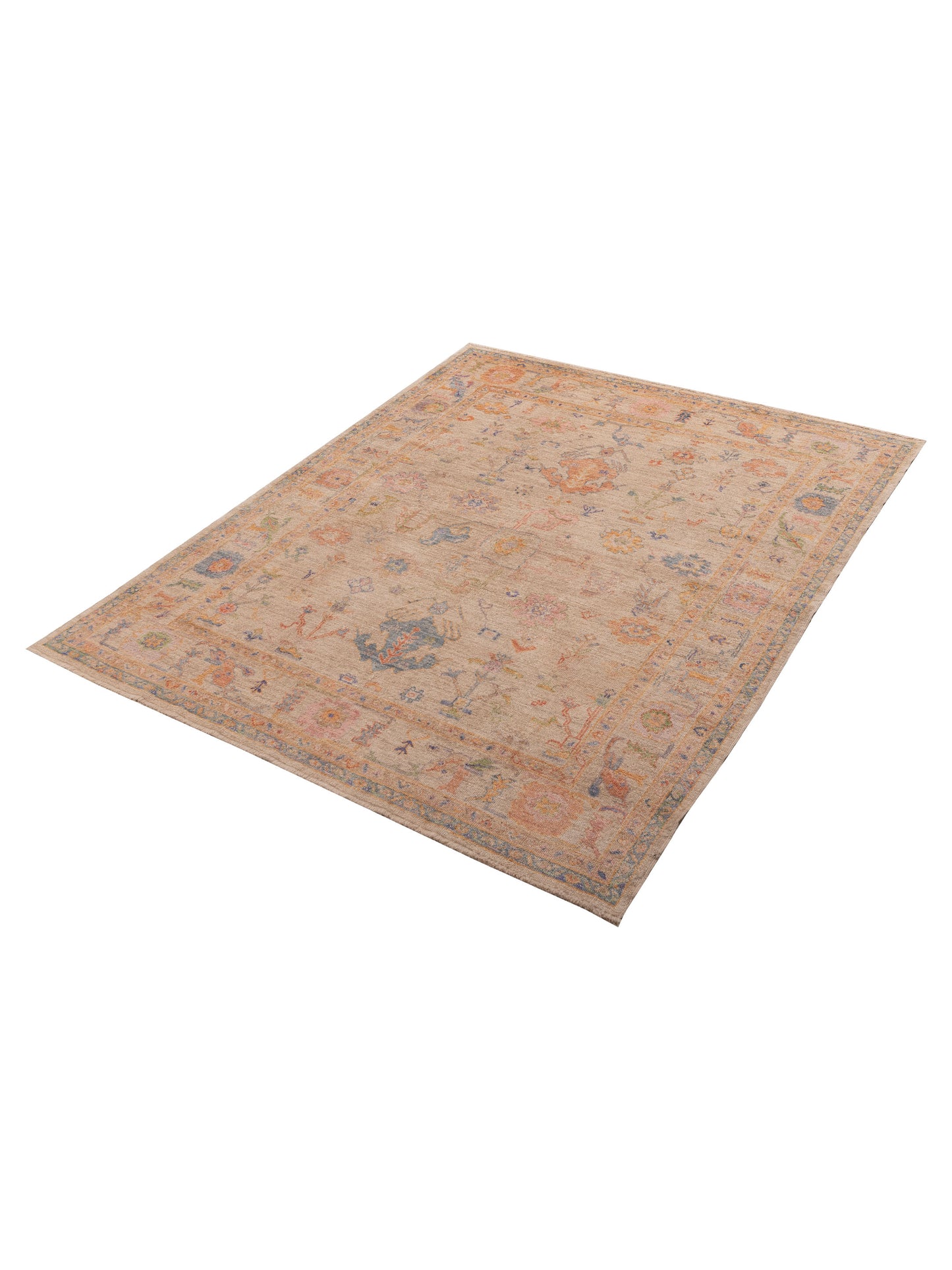Angora Oushak 150280 Beige Beige 8x9.11 Hand Knotted Rug