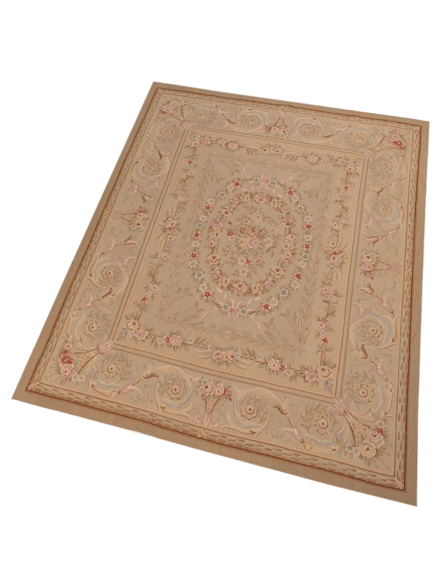 Abusson 77778 Cream Cream 7.9x9.11 Hand Knotted Rug