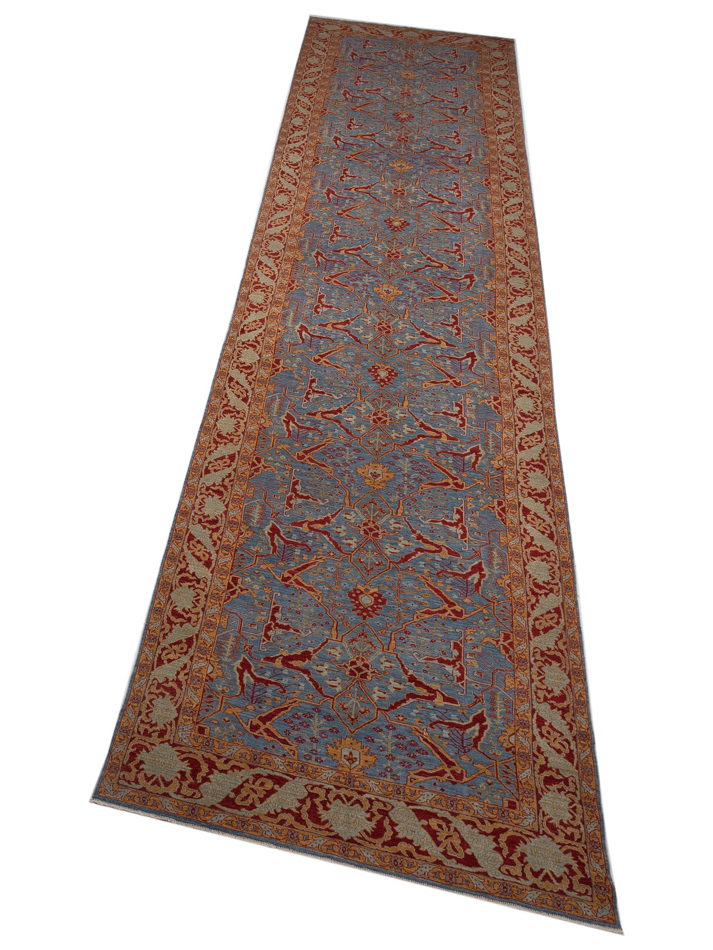 Antique Loom Fine 142839 Blue Silver 6.6x24.1 Hand Knotted Rug