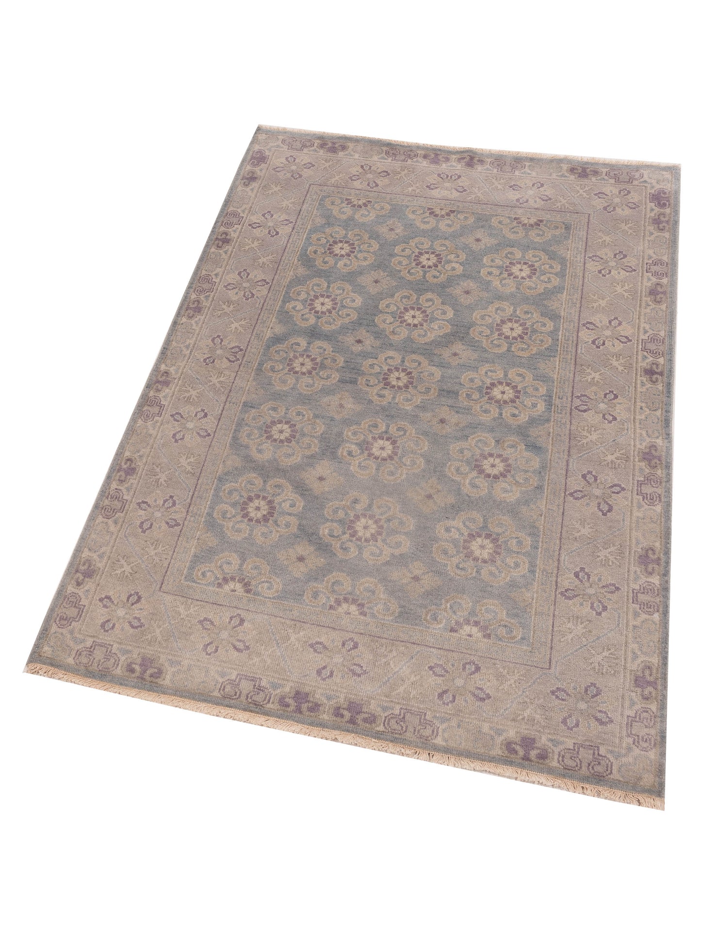 Evren 123503 Blue Silver 4x6 Hand Knotted Rug