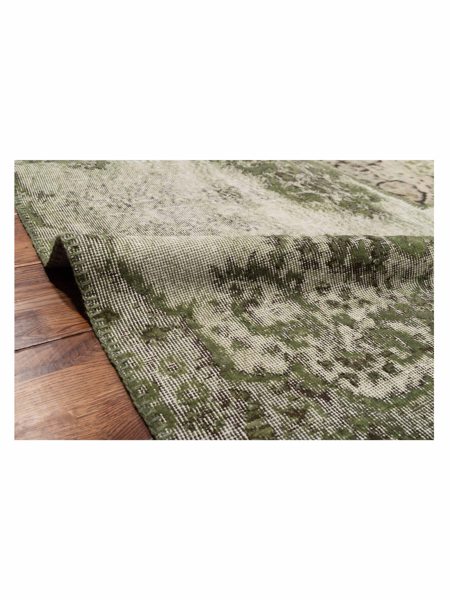 Turkish Vestige Patchwork 146029 Green 9.1x12 Hand Knotted Rug