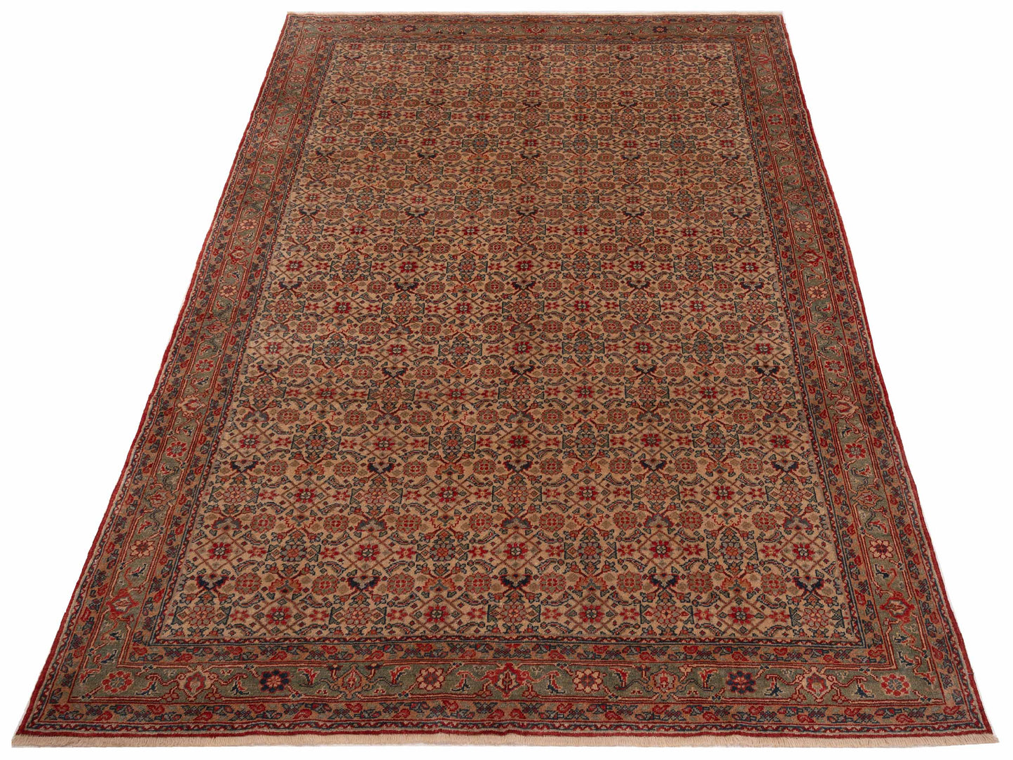 Antique Loom 147389 Ivory Blue 6.10x9.3 Hand Knotted Rug