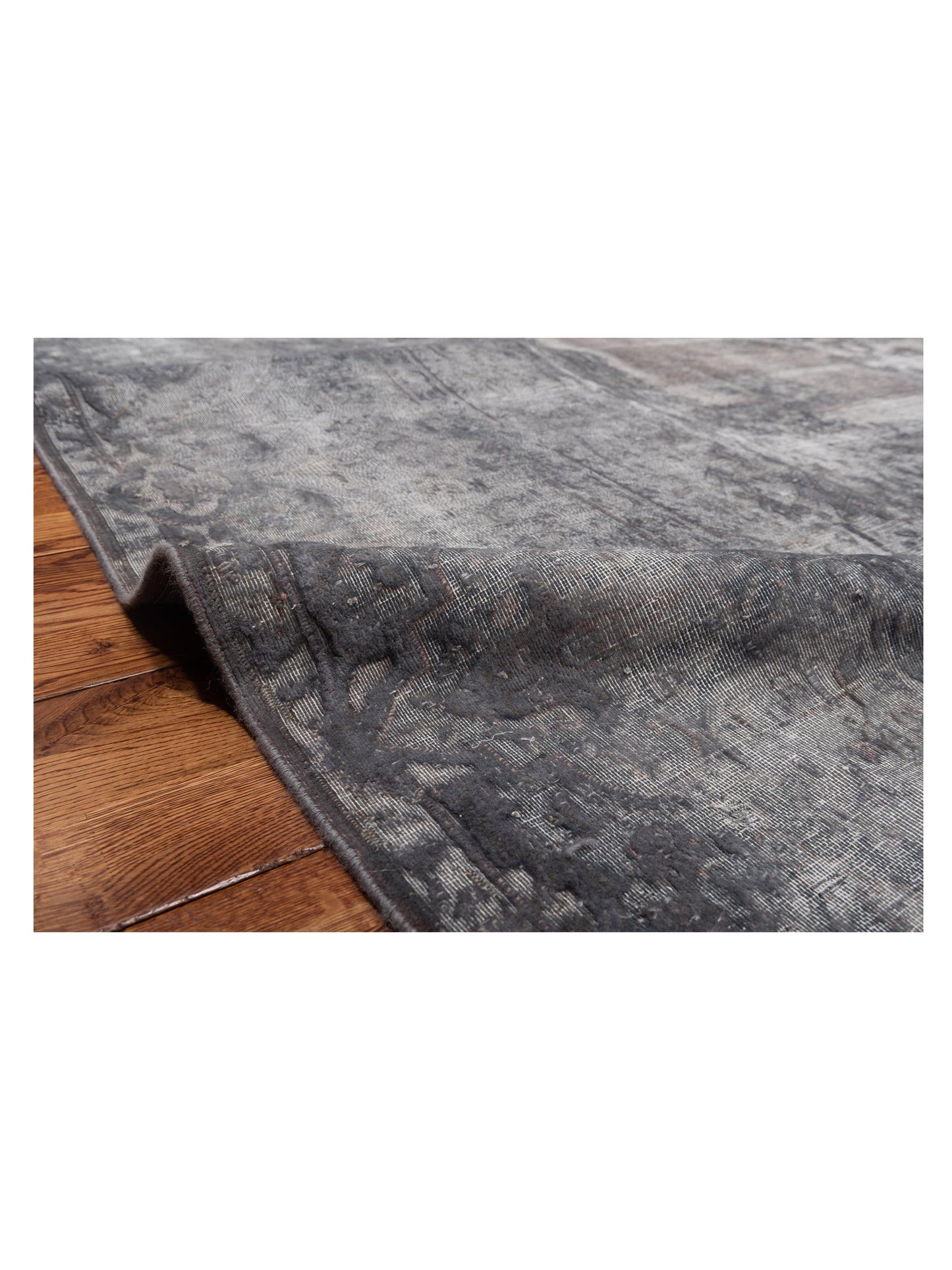 Vintage 130364 Gray 9.9x13.1 Hand Knotted Rug