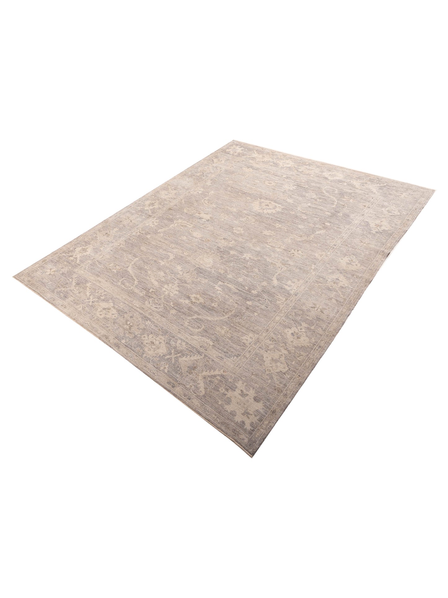 Angora Oushak 156030 Gray Gray 11.7x14.11 Hand Knotted Rug