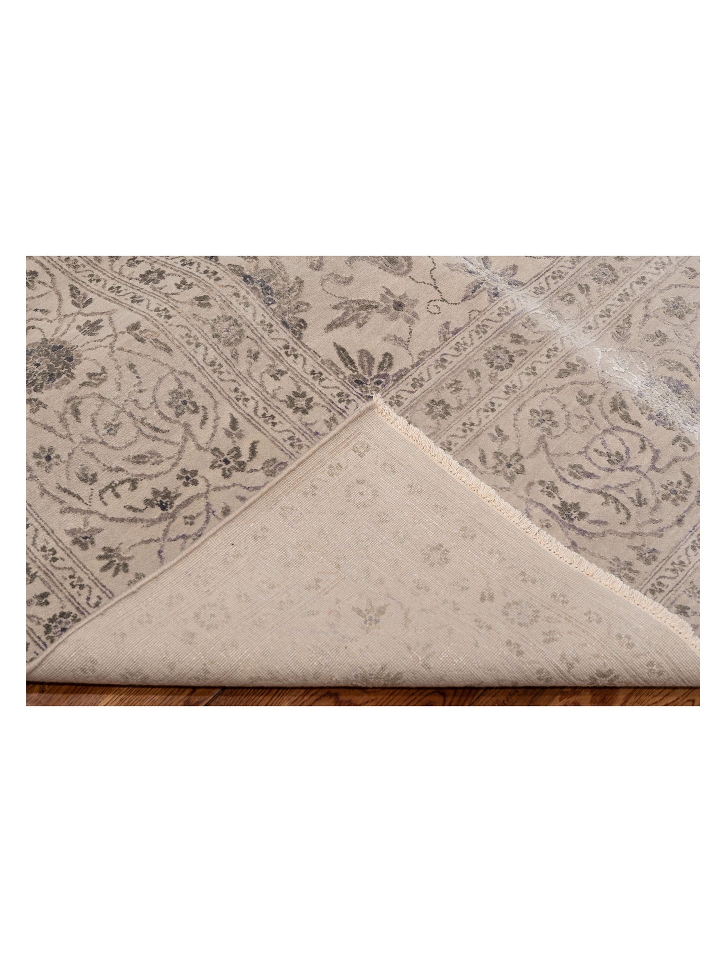 Mastersilk 119320 Silver Silver 8.11x12.1 Hand Knotted Rug