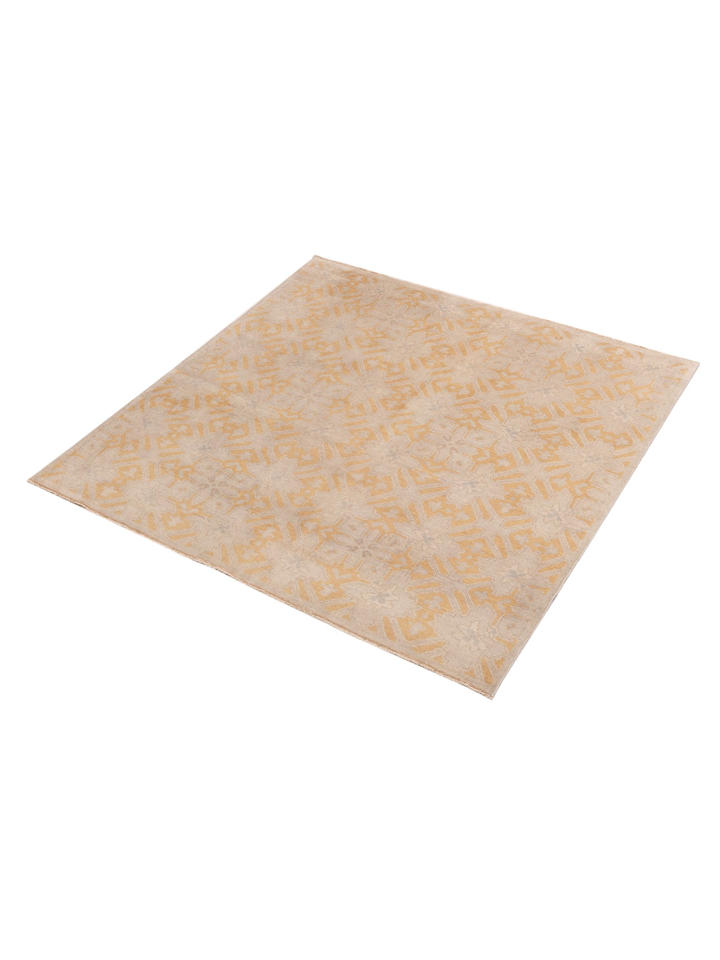 Evren 122197 Beige Gold 6.7x6.7 Hand Knotted Rug
