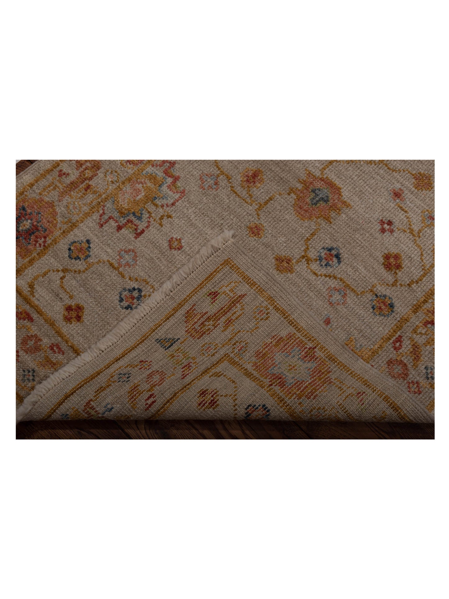 Angora Oushak 146522 Ivory Silver 2.8x13.9 Hand Knotted Rug