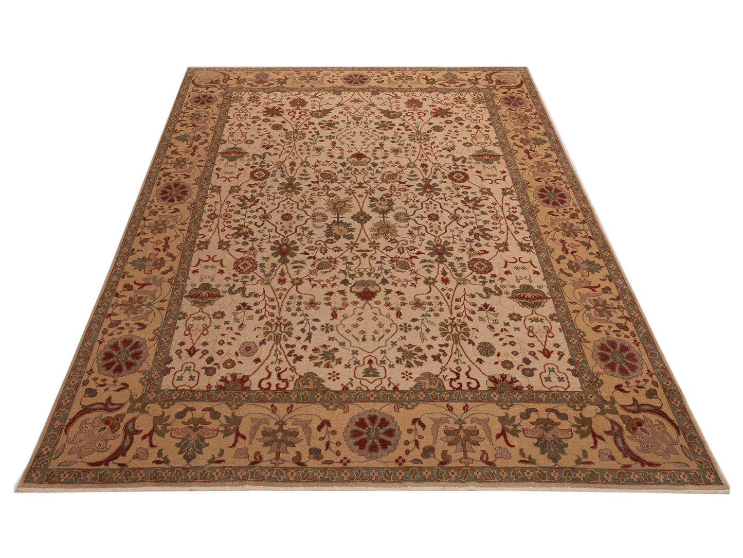 Antique Loom 93103 Ivory Gold 10.5x13.11 Hand Knotted Rug