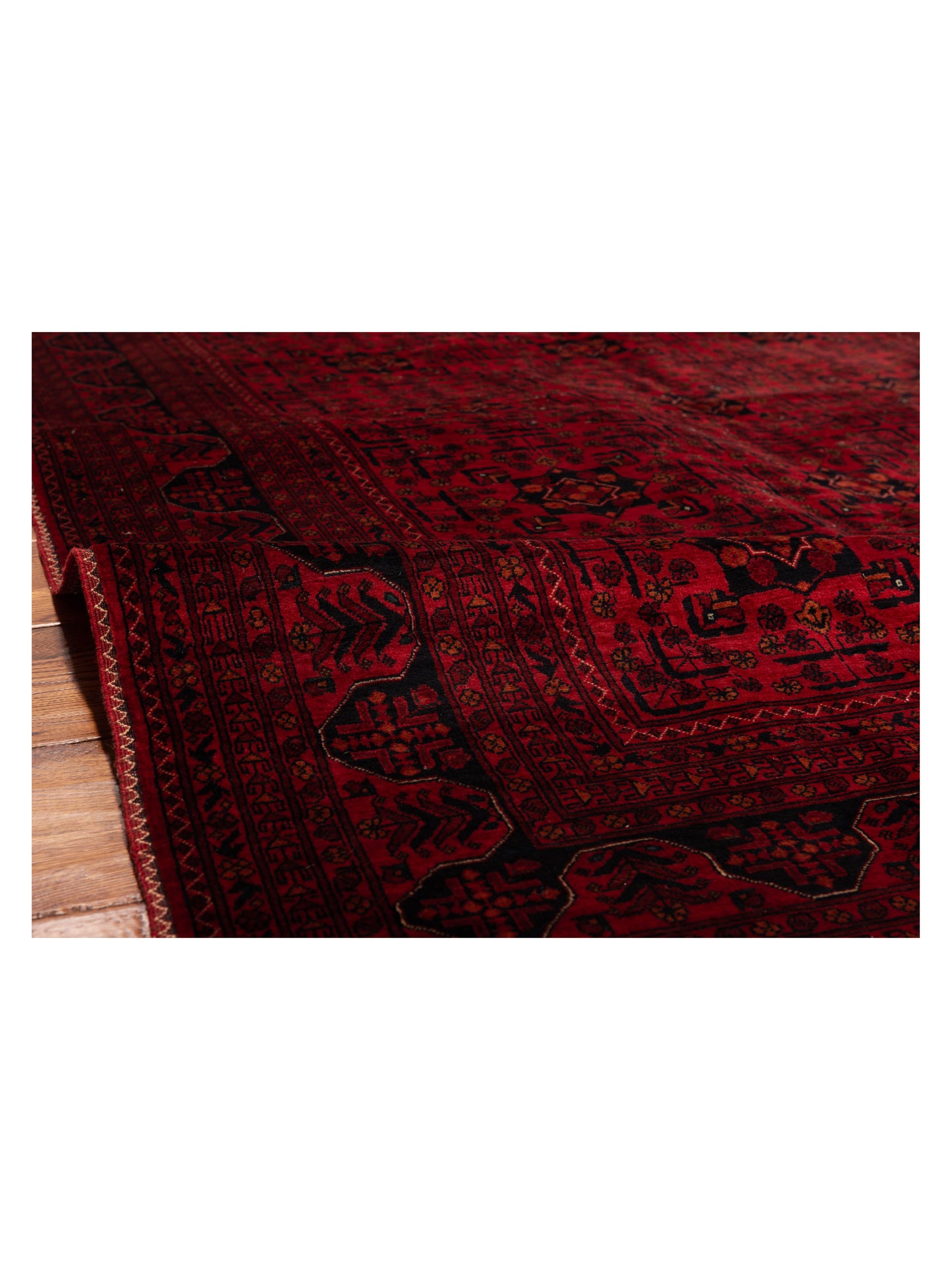 Afghan Belcik 128735 Red Navy 5.7x8 Hand Knotted Rug
