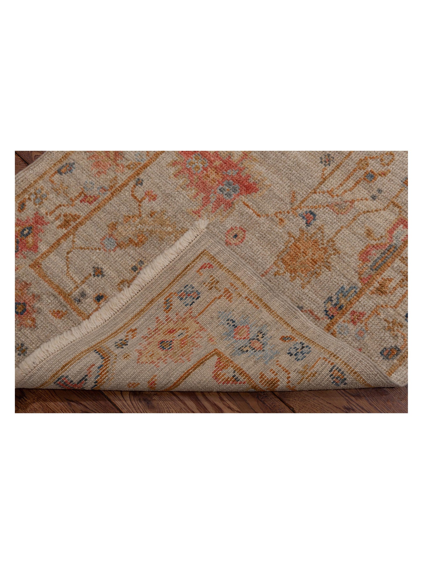 Angora Oushak 146507 Ivory Ivory 2.7x14.2 Hand Knotted Rug
