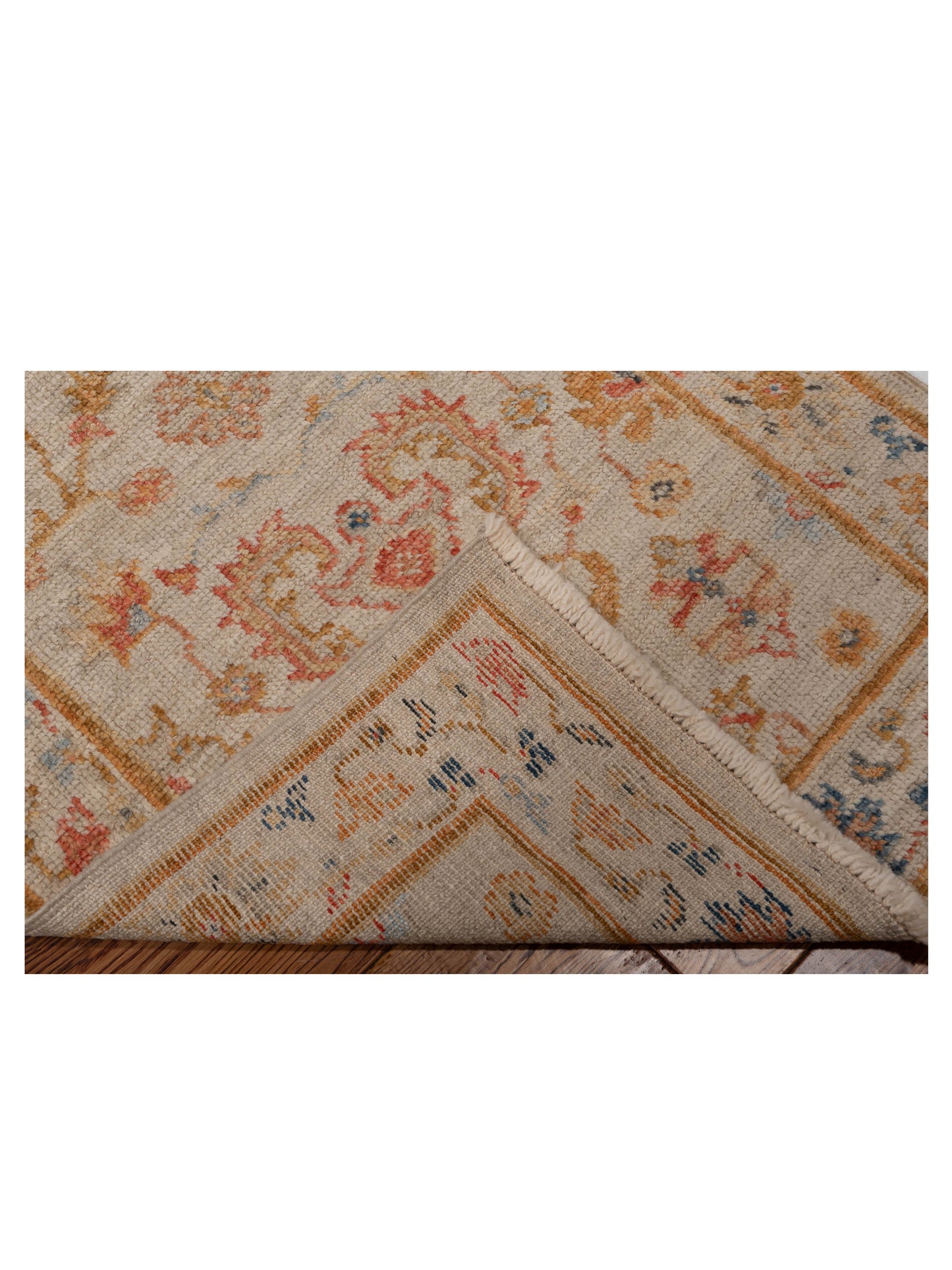 Angora Oushak 148110 Ivory Ivory 2.6x13.10 Hand Knotted Rug