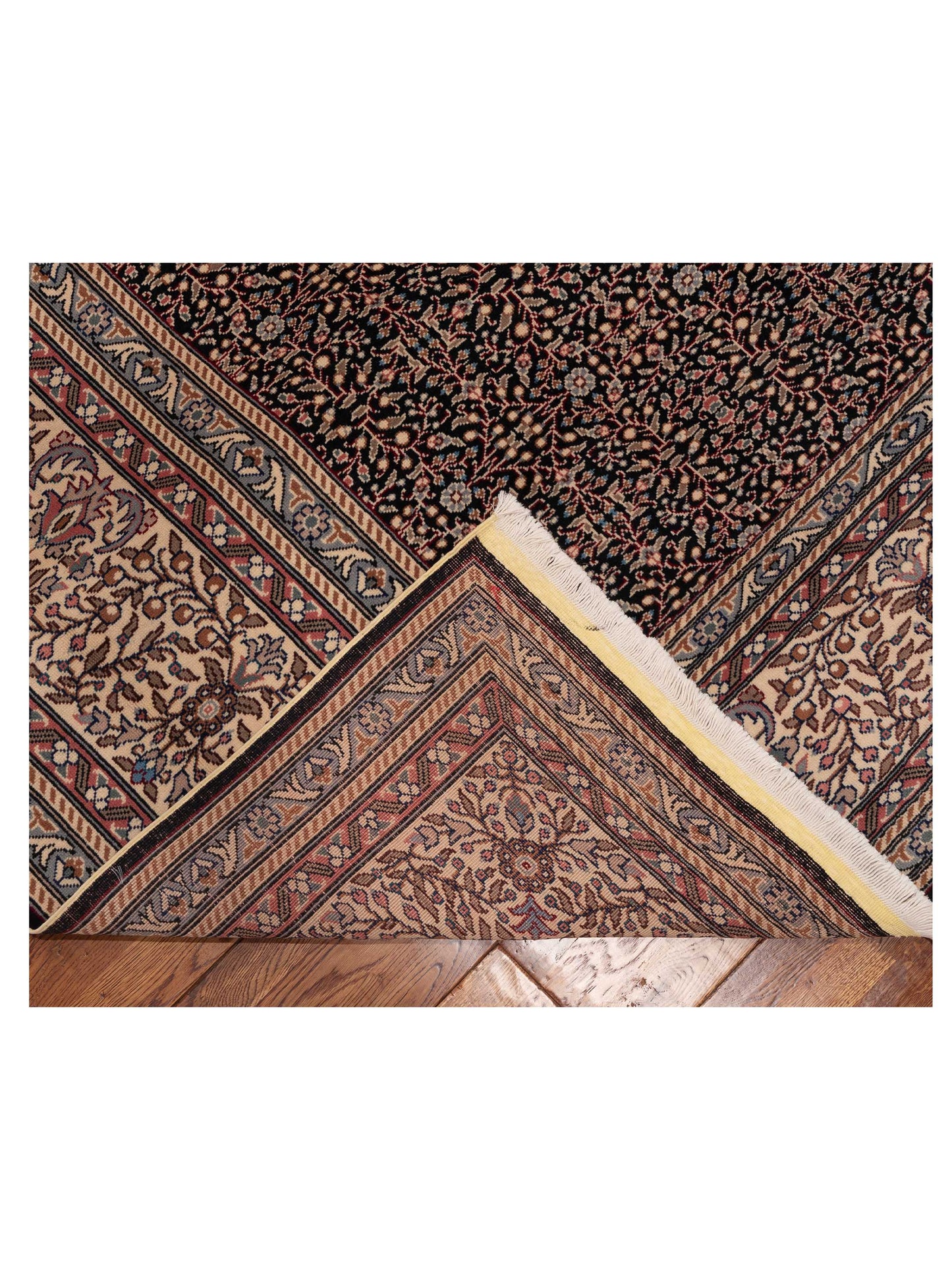 Kayseri 108214 Black Ivory 12.11x15.10 Hand Knotted Rug