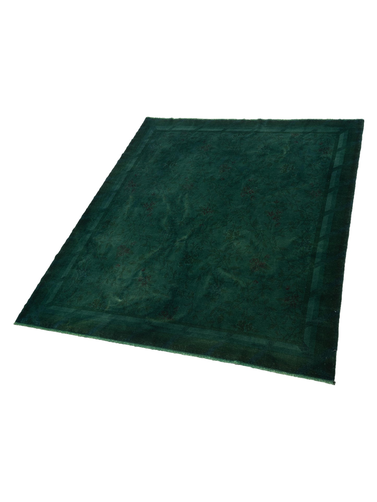 Vintage 112152 Green 8.3x9.7 Hand Knotted Rug