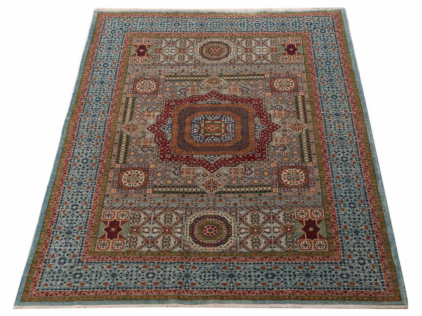 Artisan Mamluk 154640 Silver Gray 5.11x8.2 Hand Knotted Rug