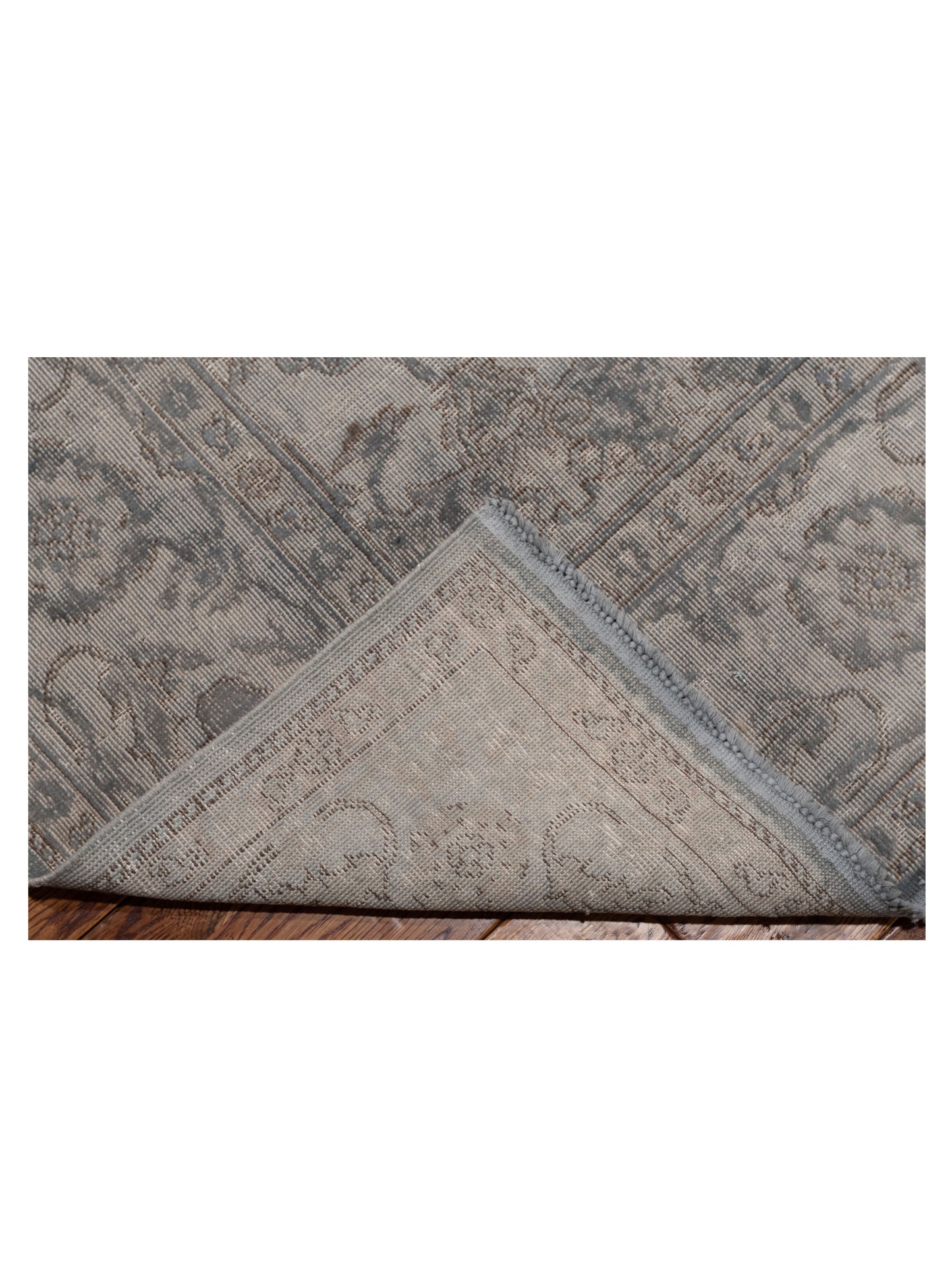 Vintage 118750 Light Gray 11.8x14.3 Hand Knotted Rug