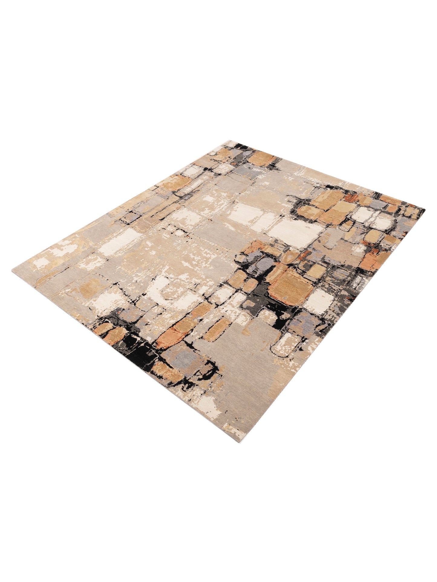 Dazzling 151883 Beige Black 8x10 Hand Knotted Rug