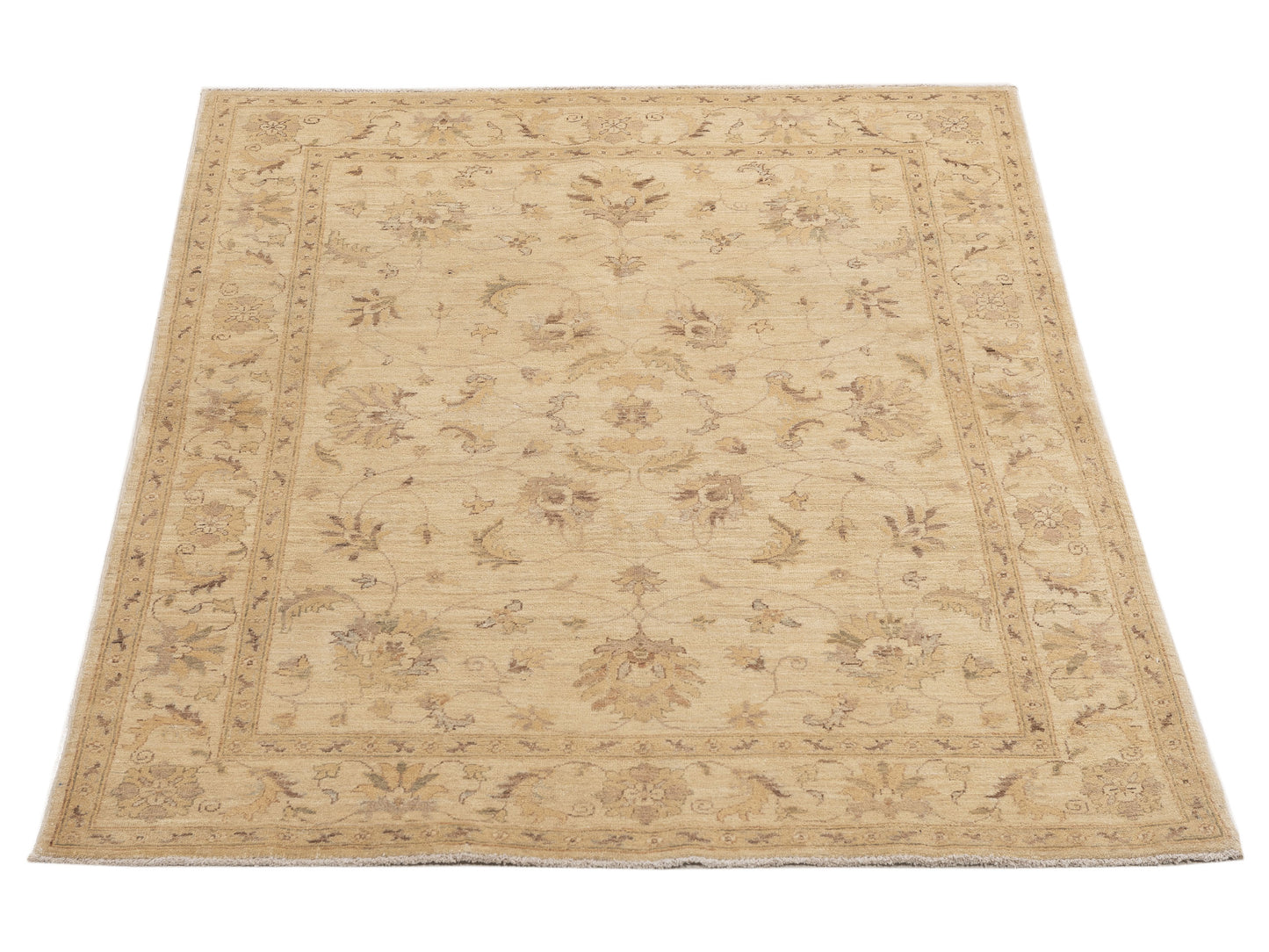 Sultan 119026 Ivory Ivory 4.9x6.4 Hand Knotted Rug