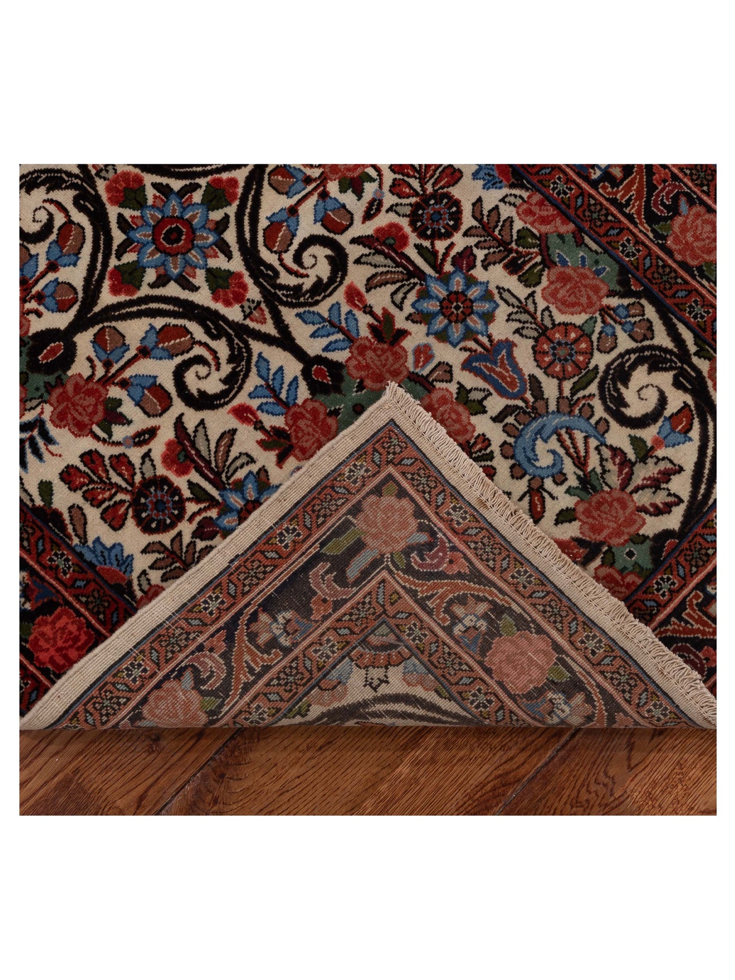 Persian 154355 Ivory Brown 2.8x10 Hand Knotted Rug