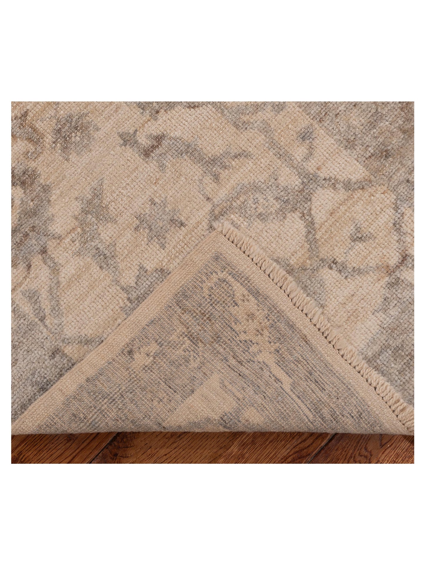 Angora Oushak 154093 Ivory Brown 2.5x11.4 Hand Knotted Rug